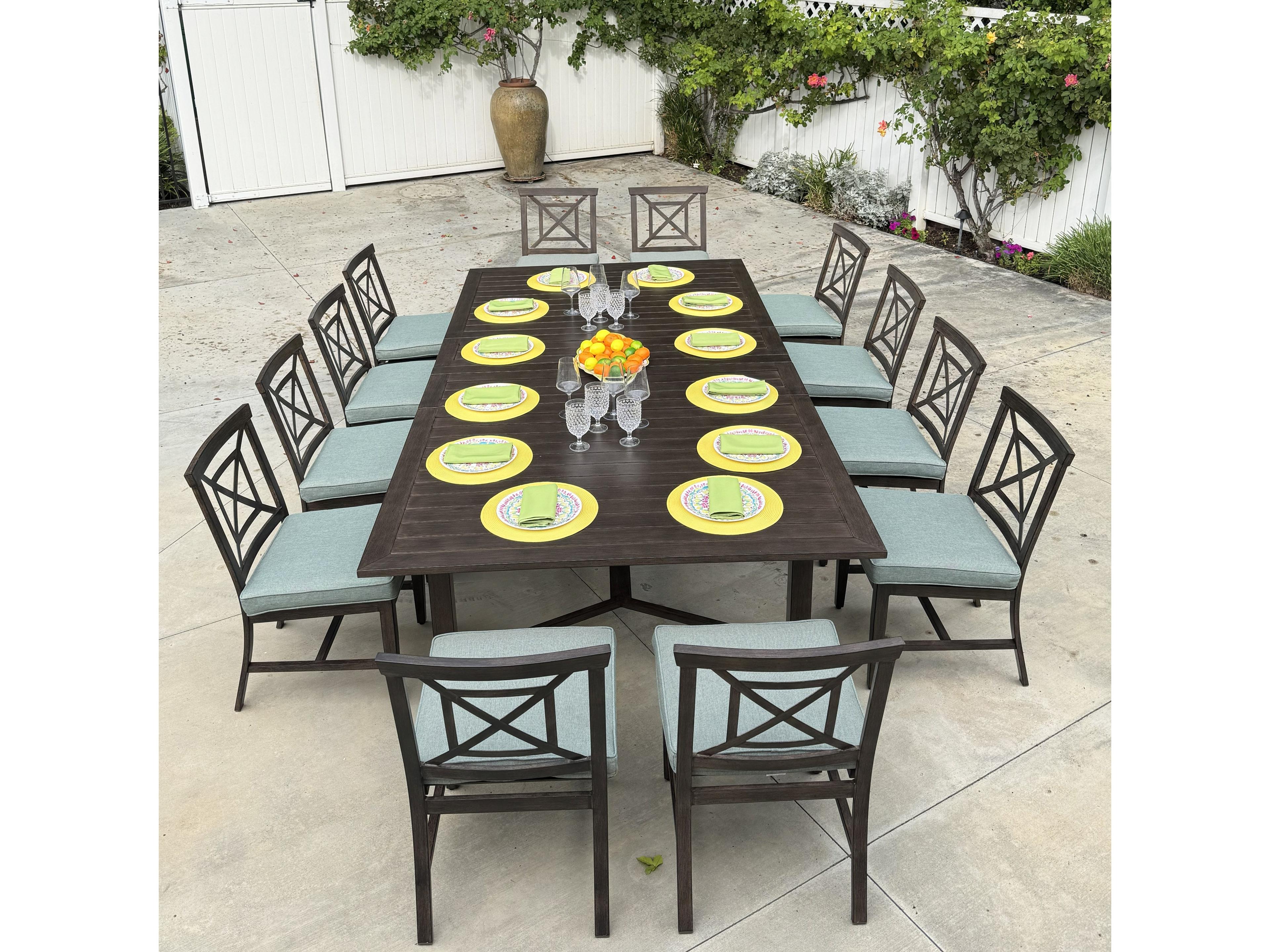 Atlantis Walnut Aluminum Dining Set