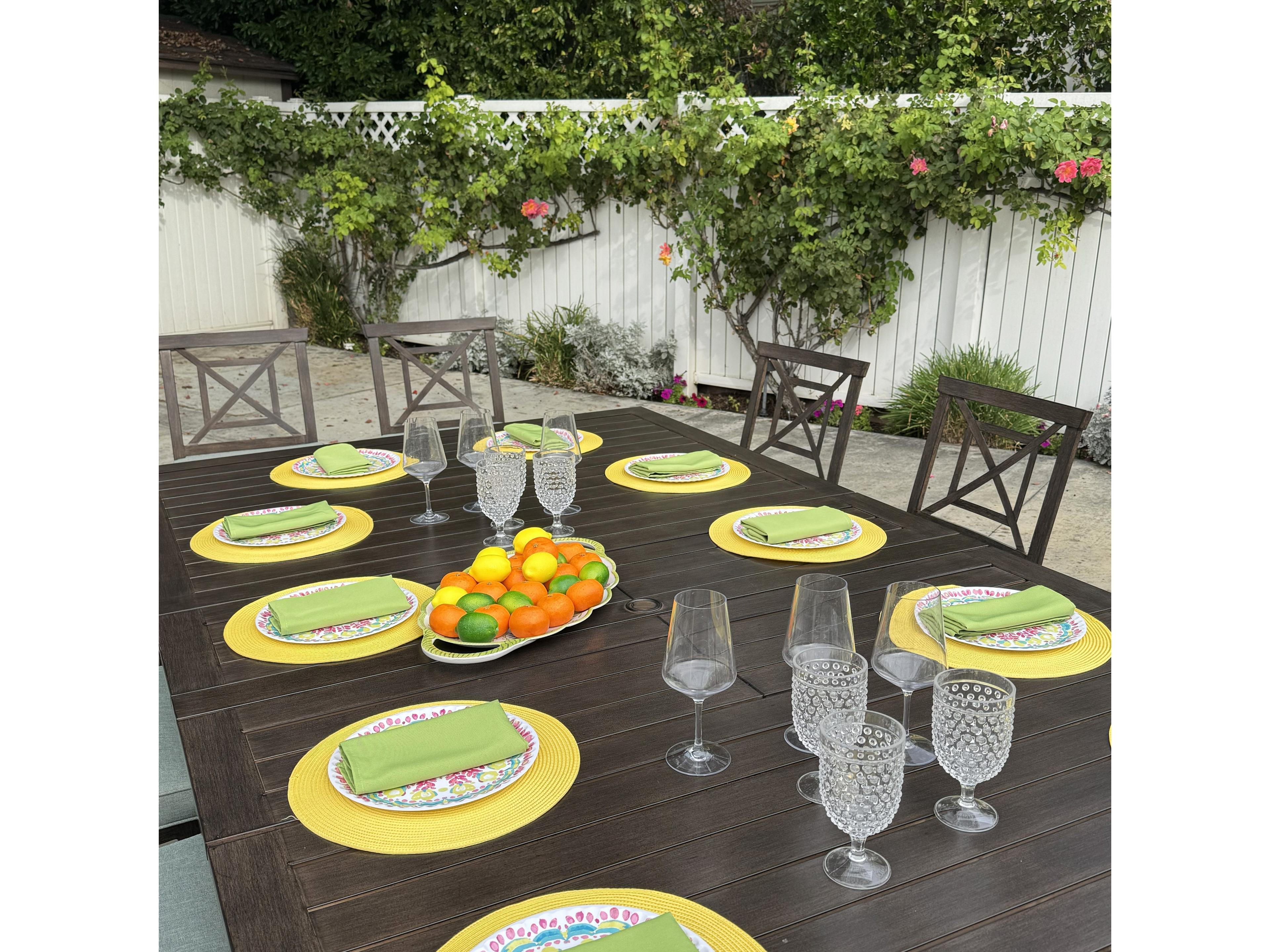 Darlee Outdoor Living Atlantis Walnut Aluminum Dining Set