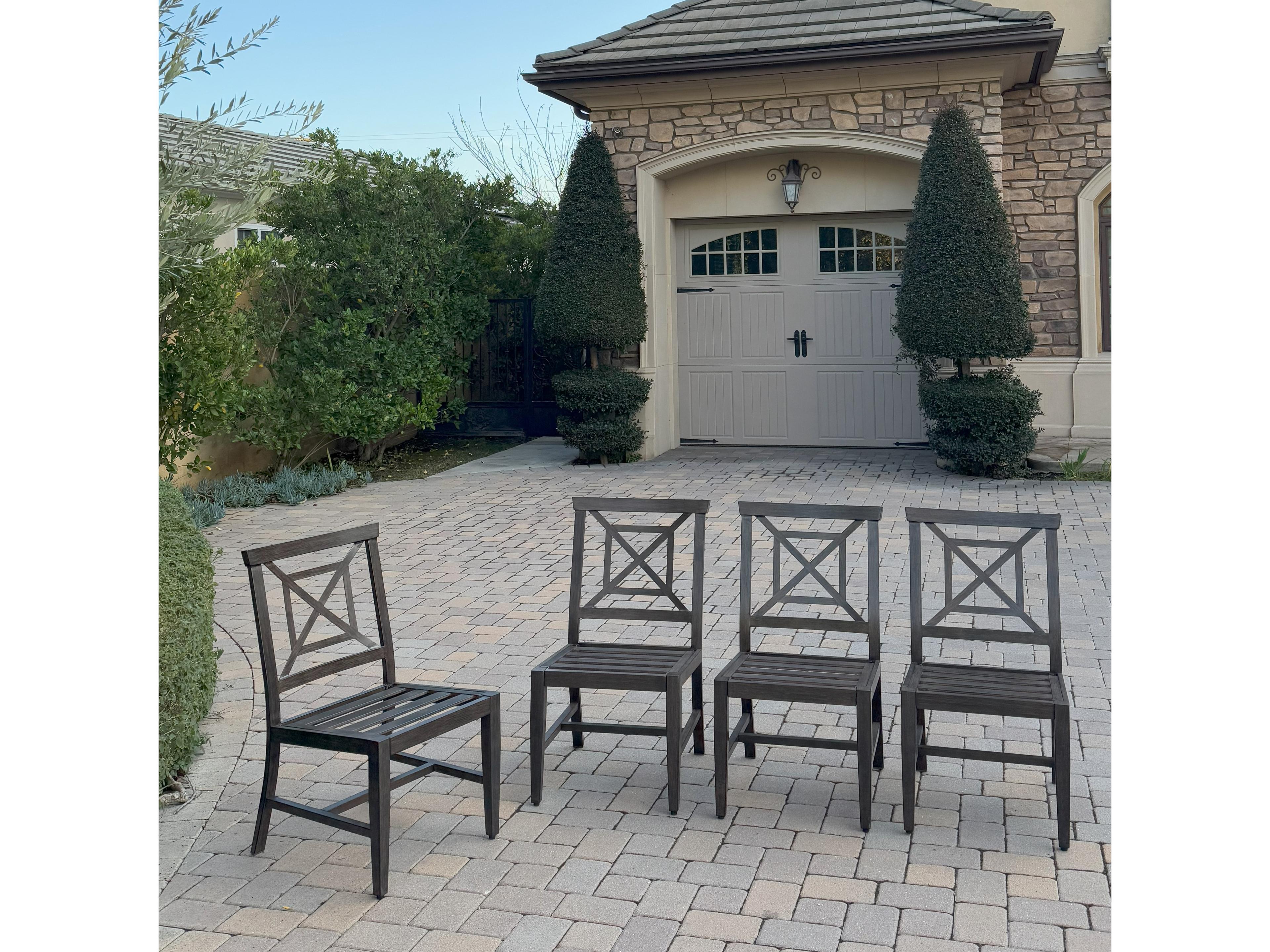 Darlee Outdoor Living Atlantis ( set of 4 ) Aluminum Patio Dining Chair Set with Cushions