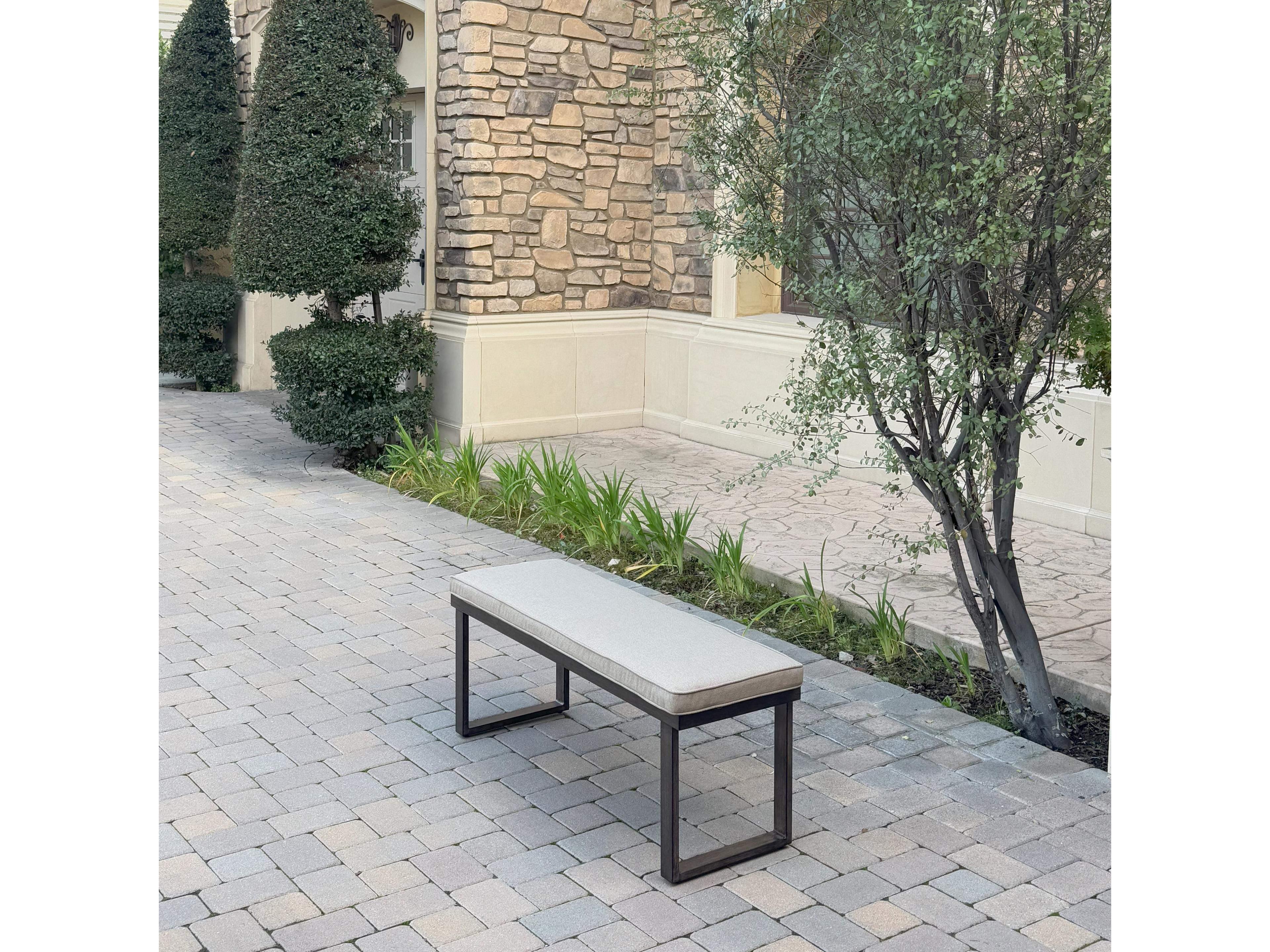 Atlantis Aluminum 2-Person Patio Bench with Cushion