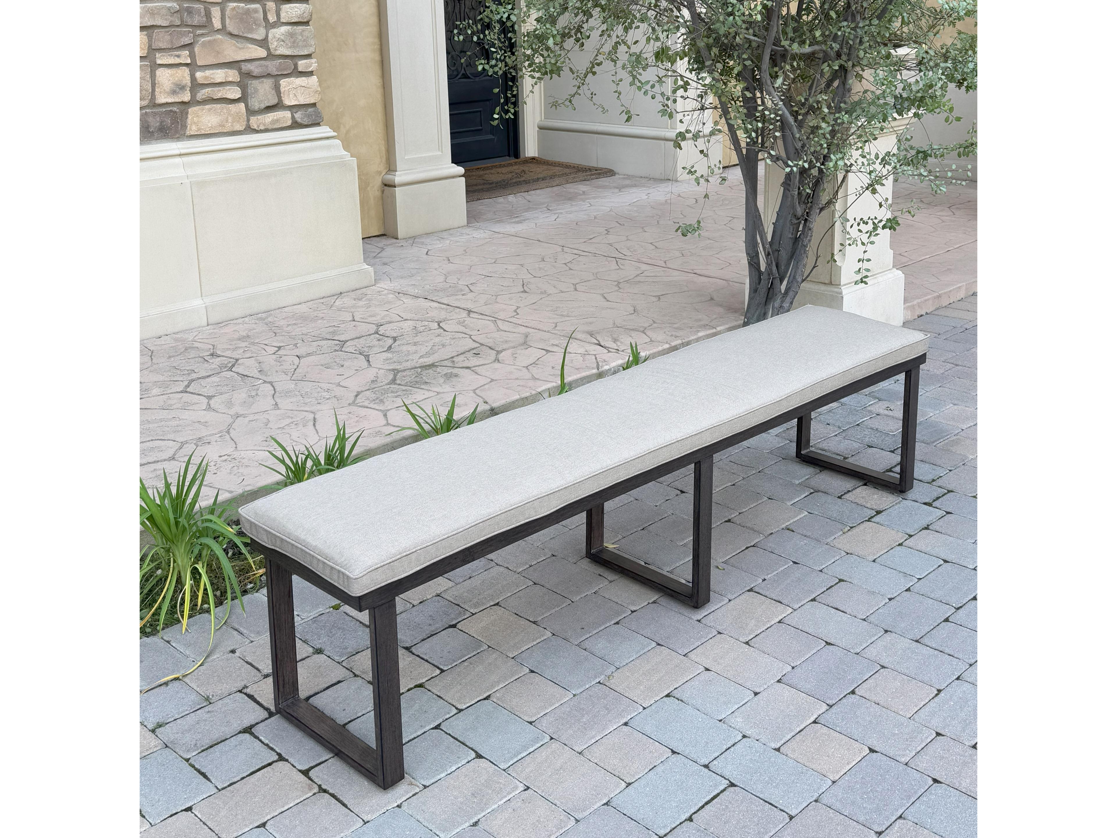 Atlantis Aluminum 3-Person Patio Bench with Cushion