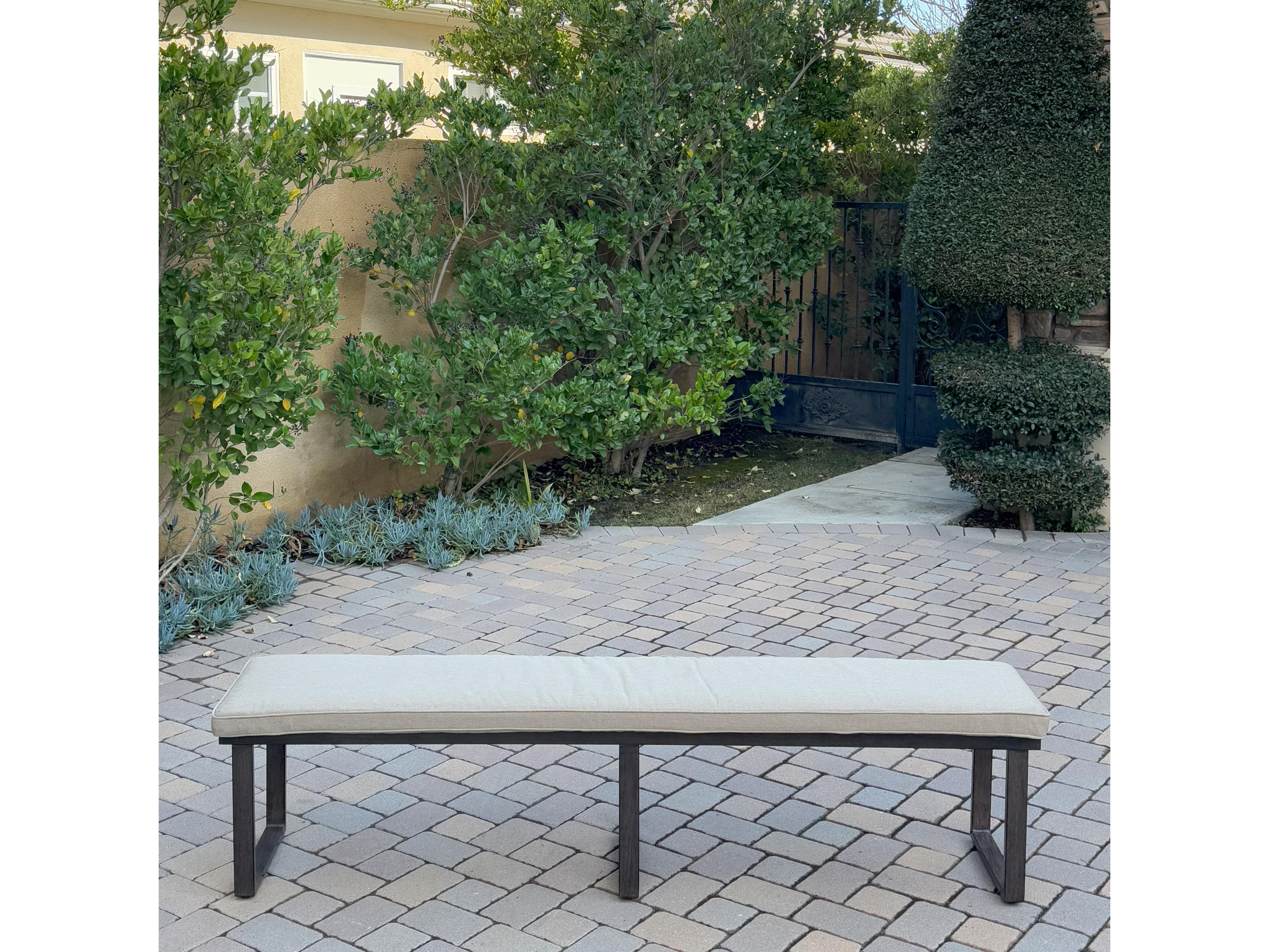 Darlee Outdoor Living Atlantis Aluminum 3-Person Patio Bench with Cushion