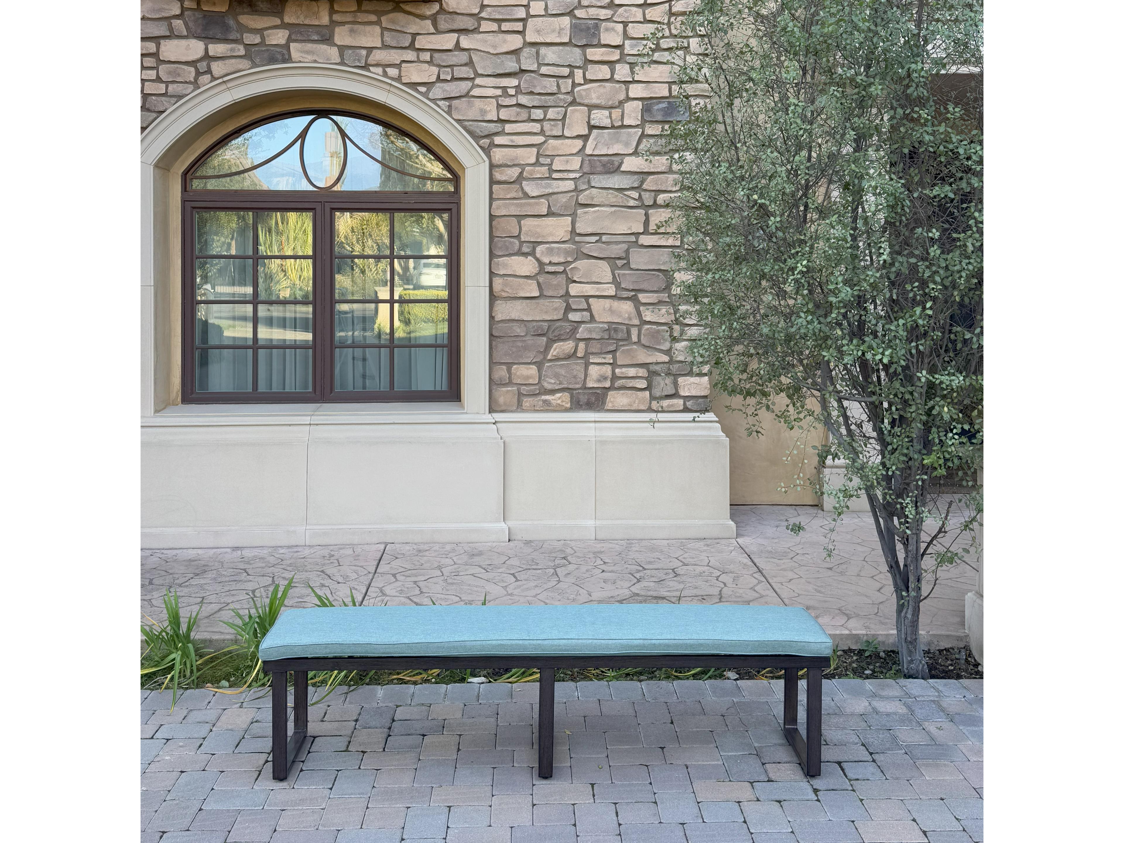 Atlantis Aluminum 3-Person Patio Bench with Cushion