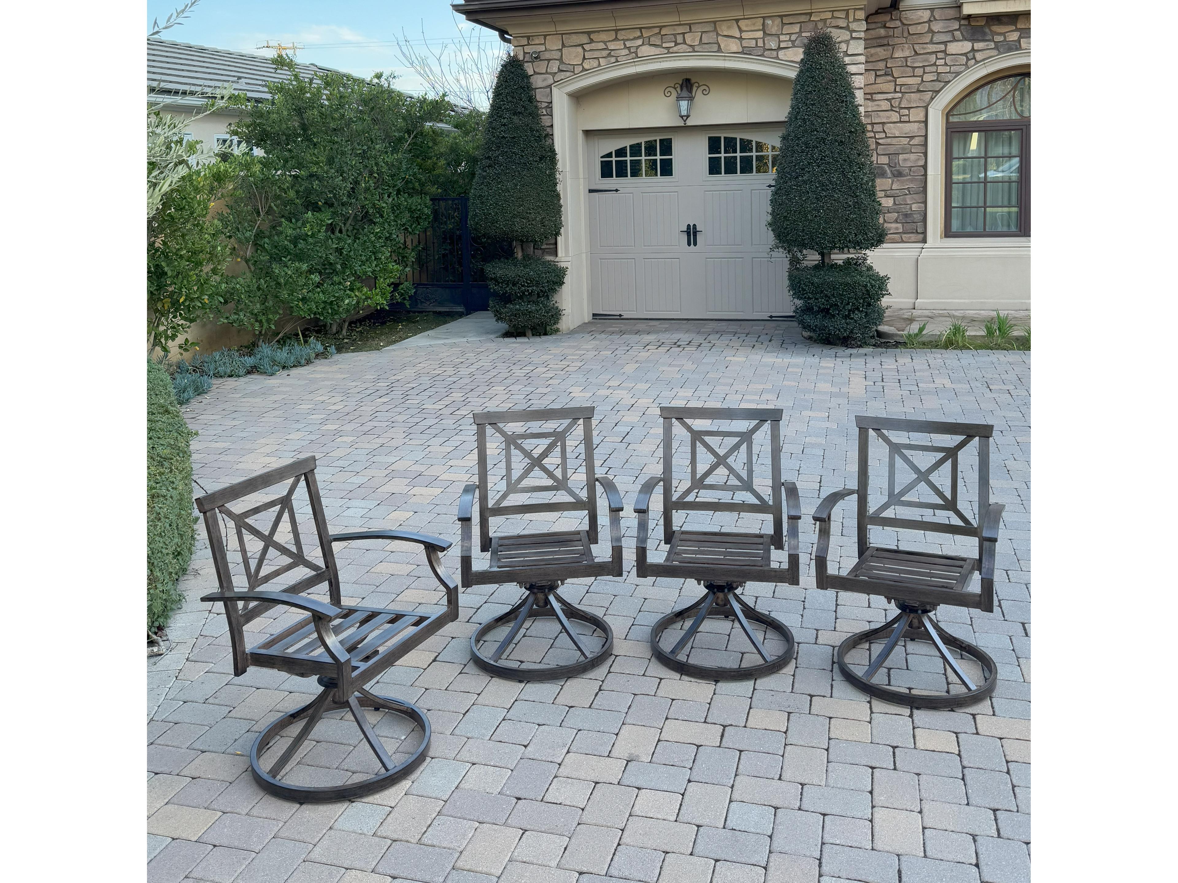 Darlee Outdoor Living Atlantis Aluminum Patio Swivel Rocker Chair with Cushion ( set of 4 )