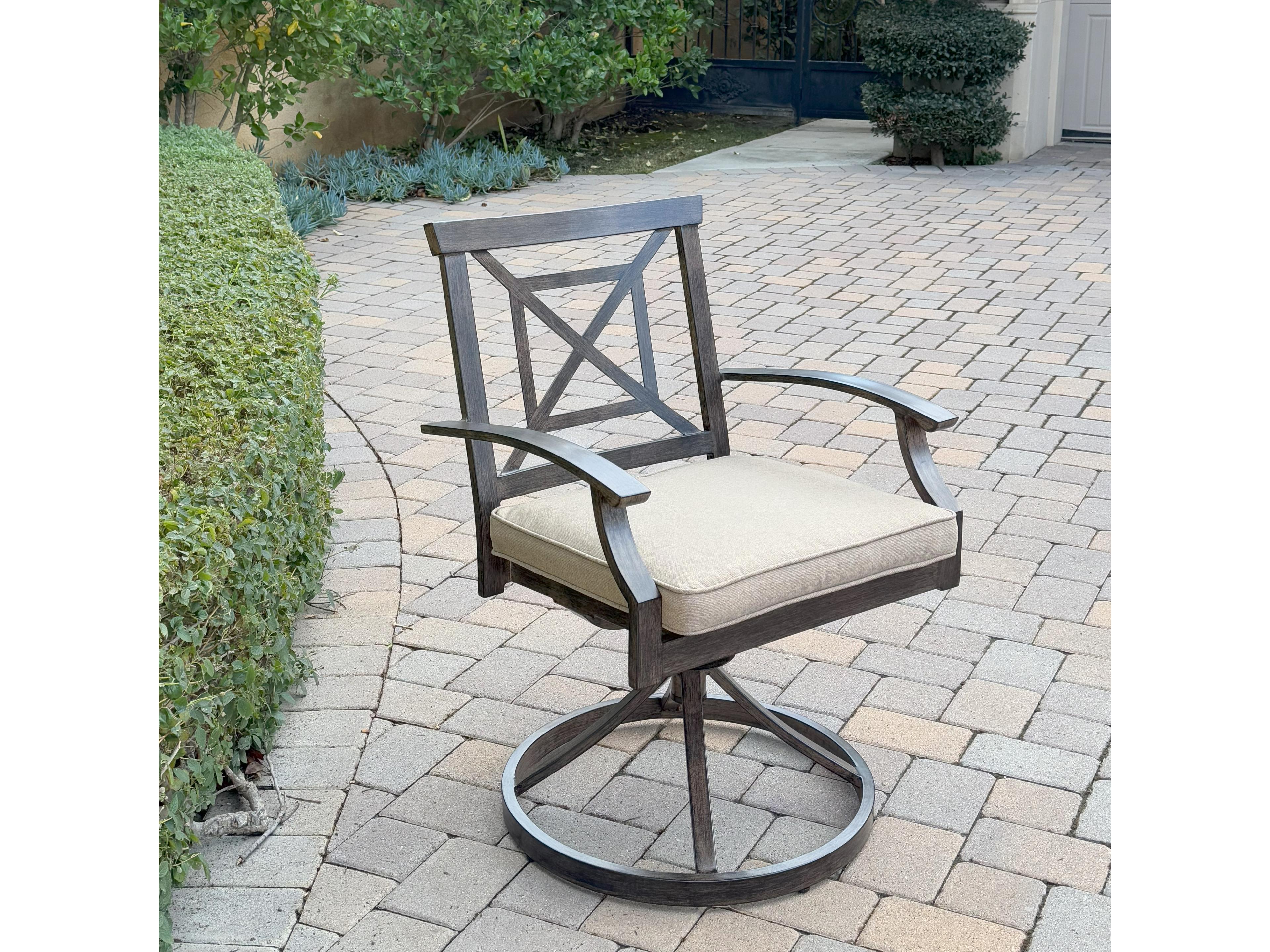 Darlee Outdoor Living Atlantis Aluminum Patio Swivel Rocker Chair with Cushion ( set of 4 )