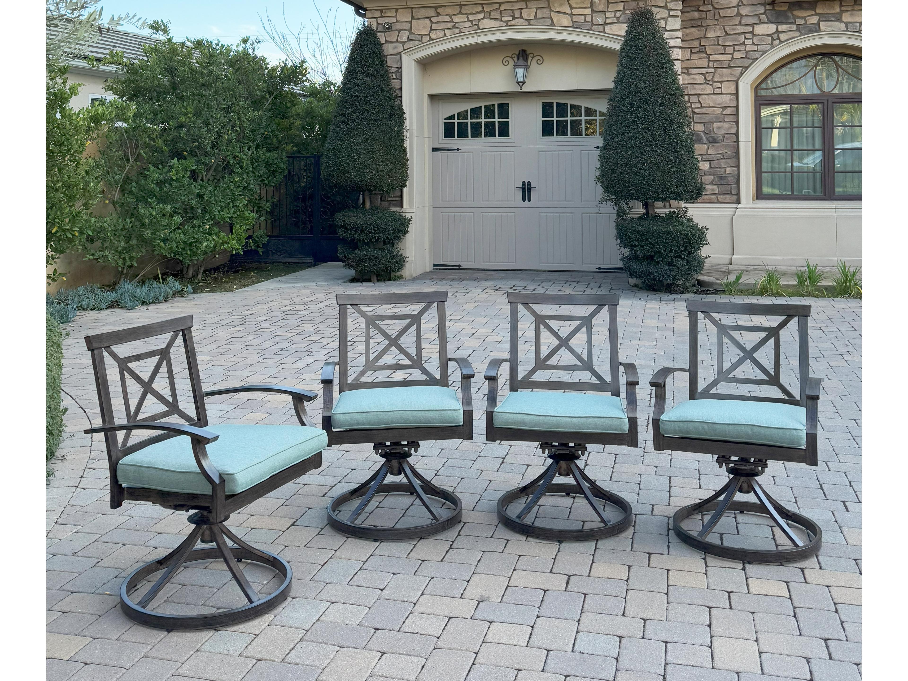 Atlantis Aluminum Patio Swivel Rocker Chair with Cushion ( set of 4 )