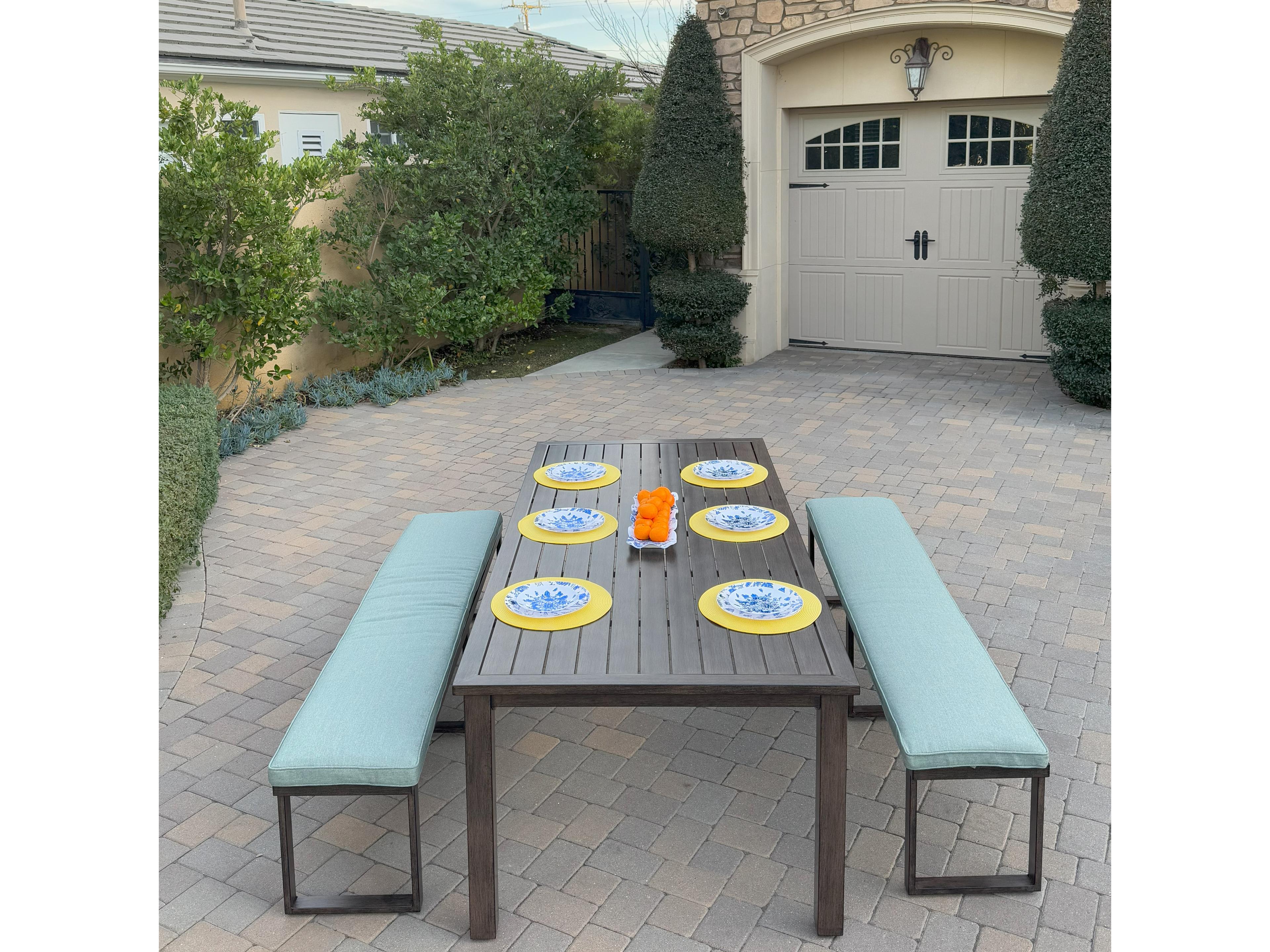 Atlantis Aluminum 3-Piece Patio Dining Set with 41.7" x 88 feet' Rectangular Table