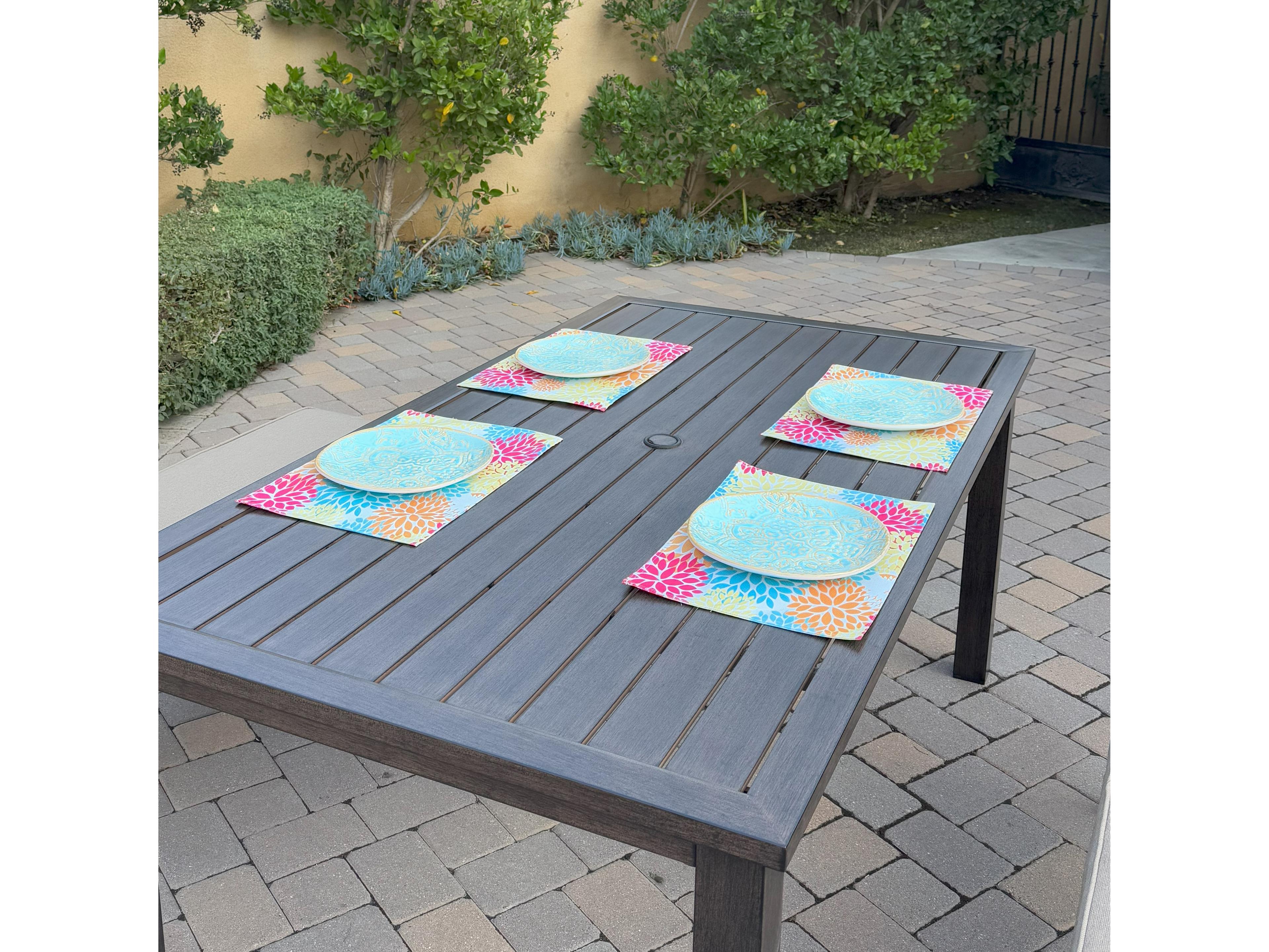 Darlee Outdoor Living Atlantis Aluminum 3-Piece Patio Dining Set with 70" x 41.7" Rectangular Table