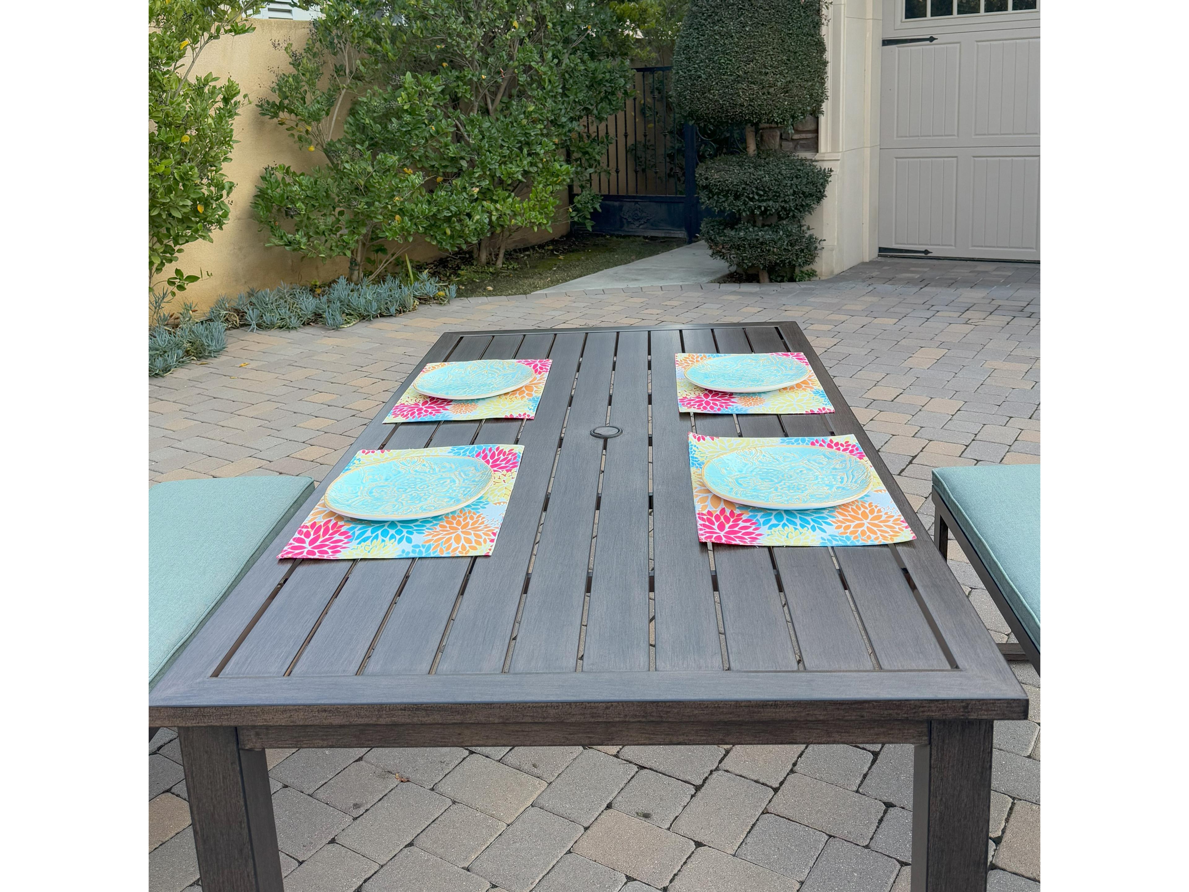 Darlee Outdoor Living Atlantis Aluminum 3-Piece Patio Dining Set with 70" x 41.7" Rectangular Table