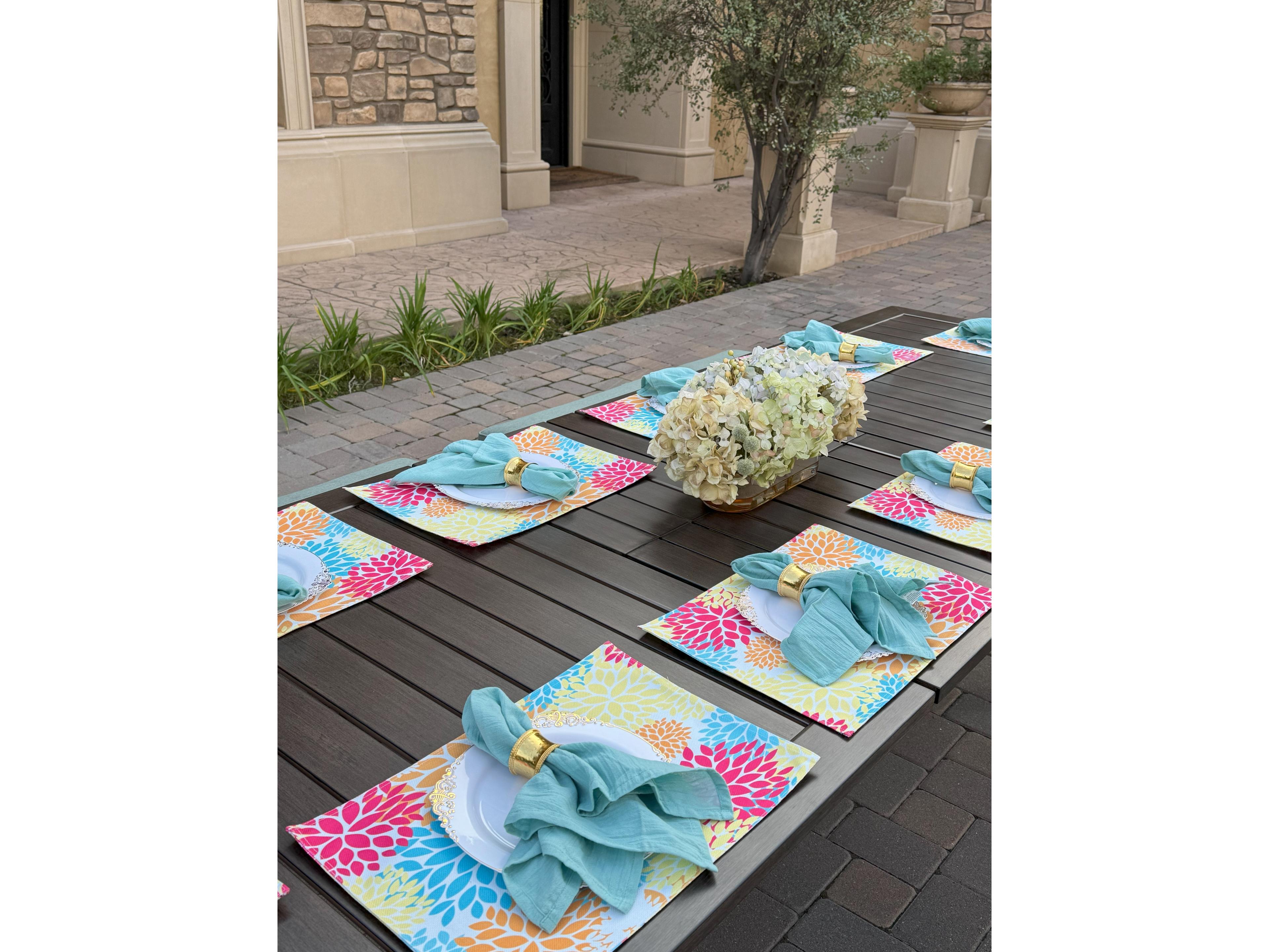 Darlee Outdoor Living Atlantis Aluminum 5-Piece Patio Dining Set with 118 feet' X 40 feet' / 90 feet' X 40 feet'  Rectangular Extension Table