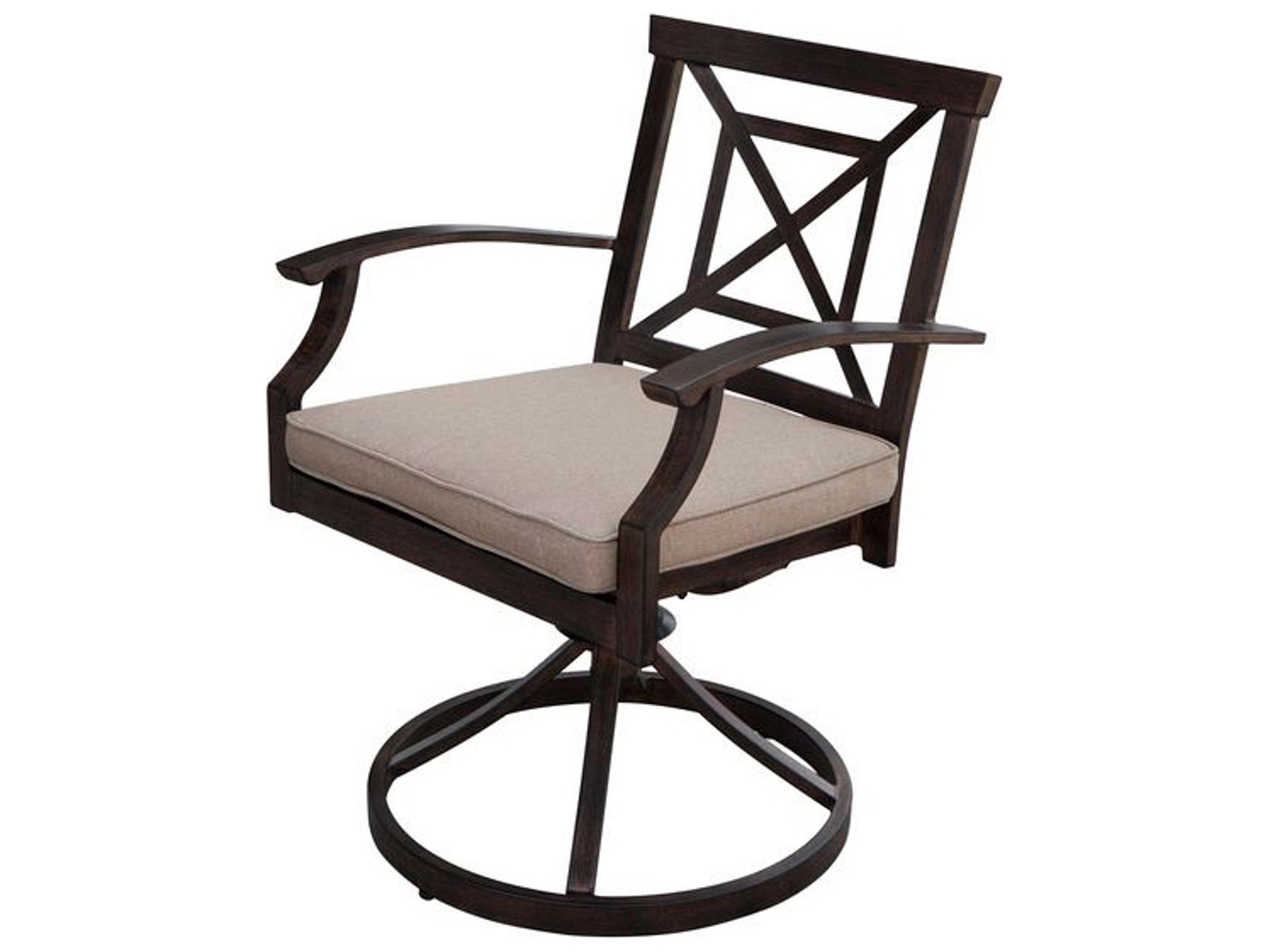 Darlee Outdoor Living Atlantis Walnut Aluminum Dining Set in Beige