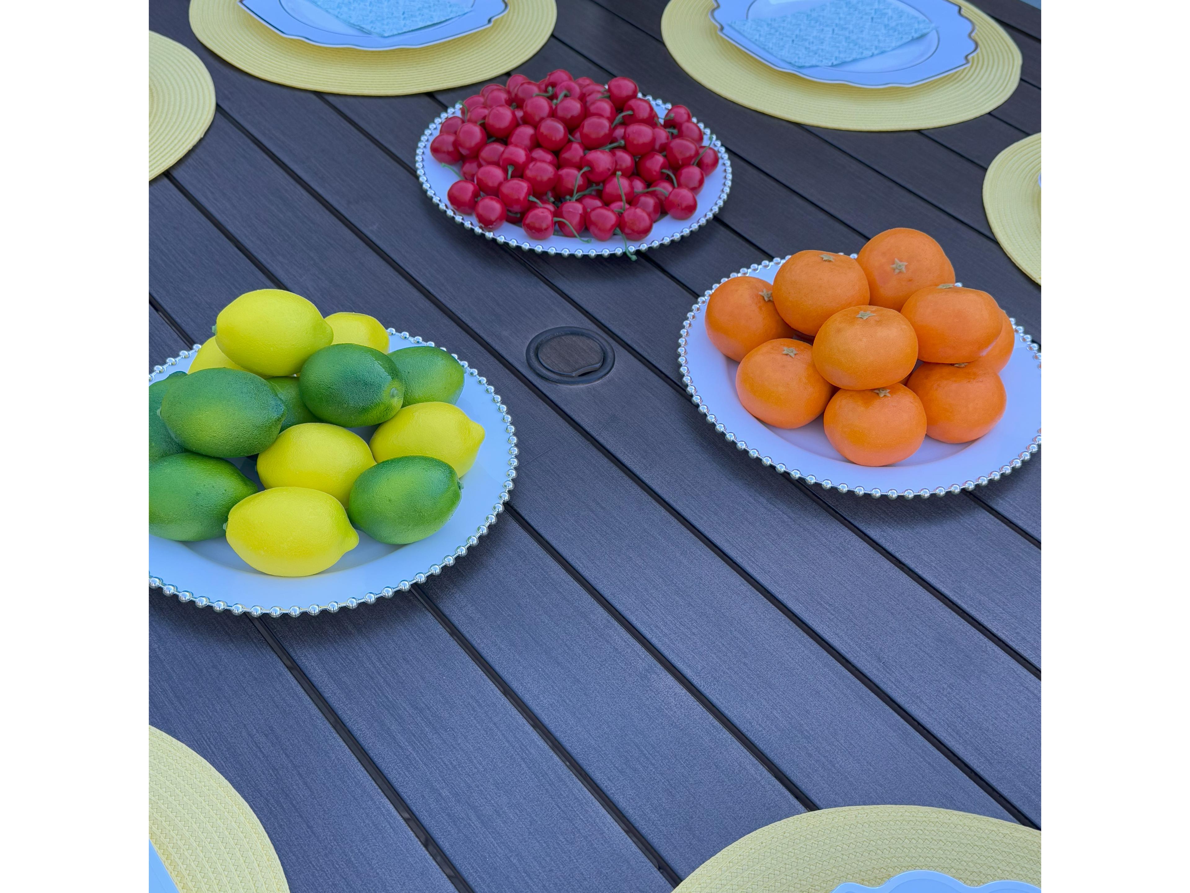 Darlee Outdoor Living Atlantis Aluminum 6-Piece Patio Dining Set with 61.5 feet' Square Table