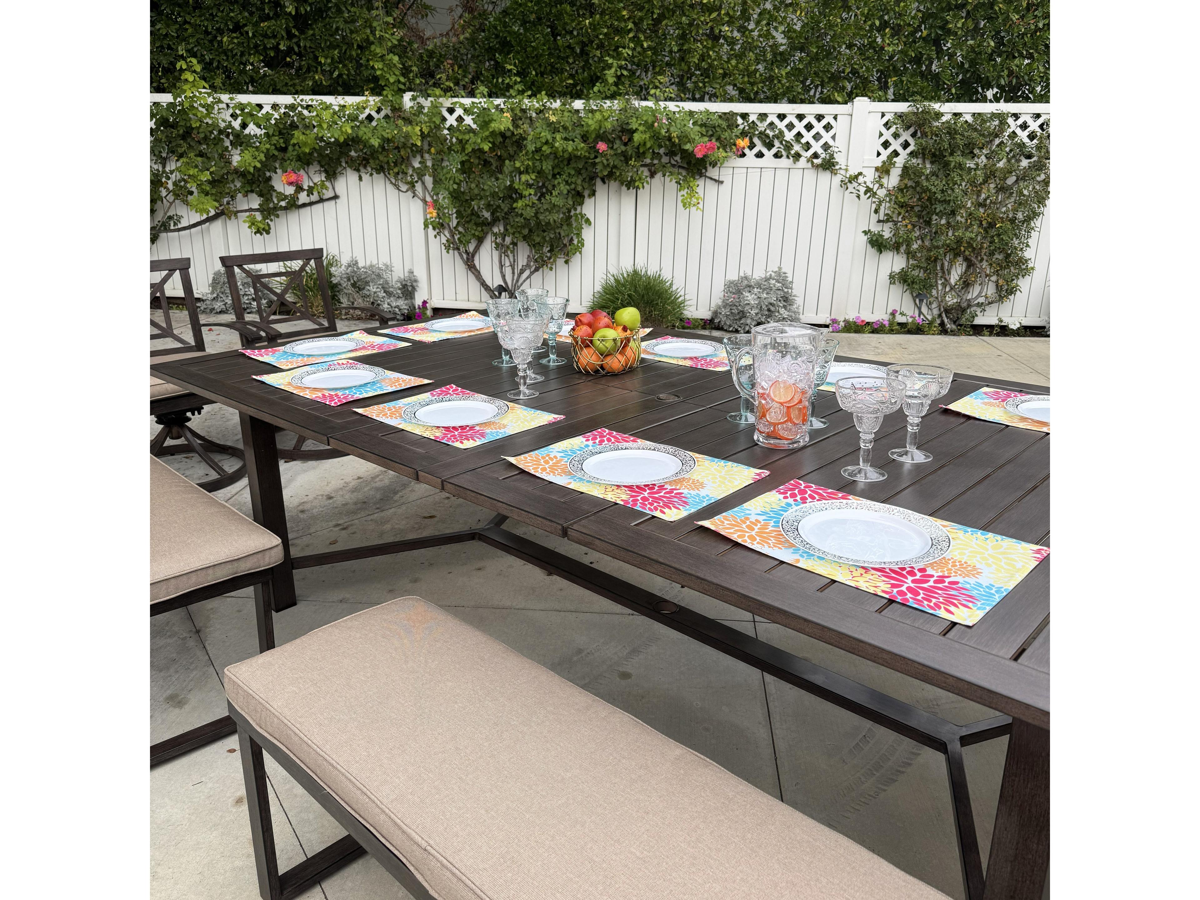 Darlee Outdoor Living Atlantis Walnut Aluminum Dining Set