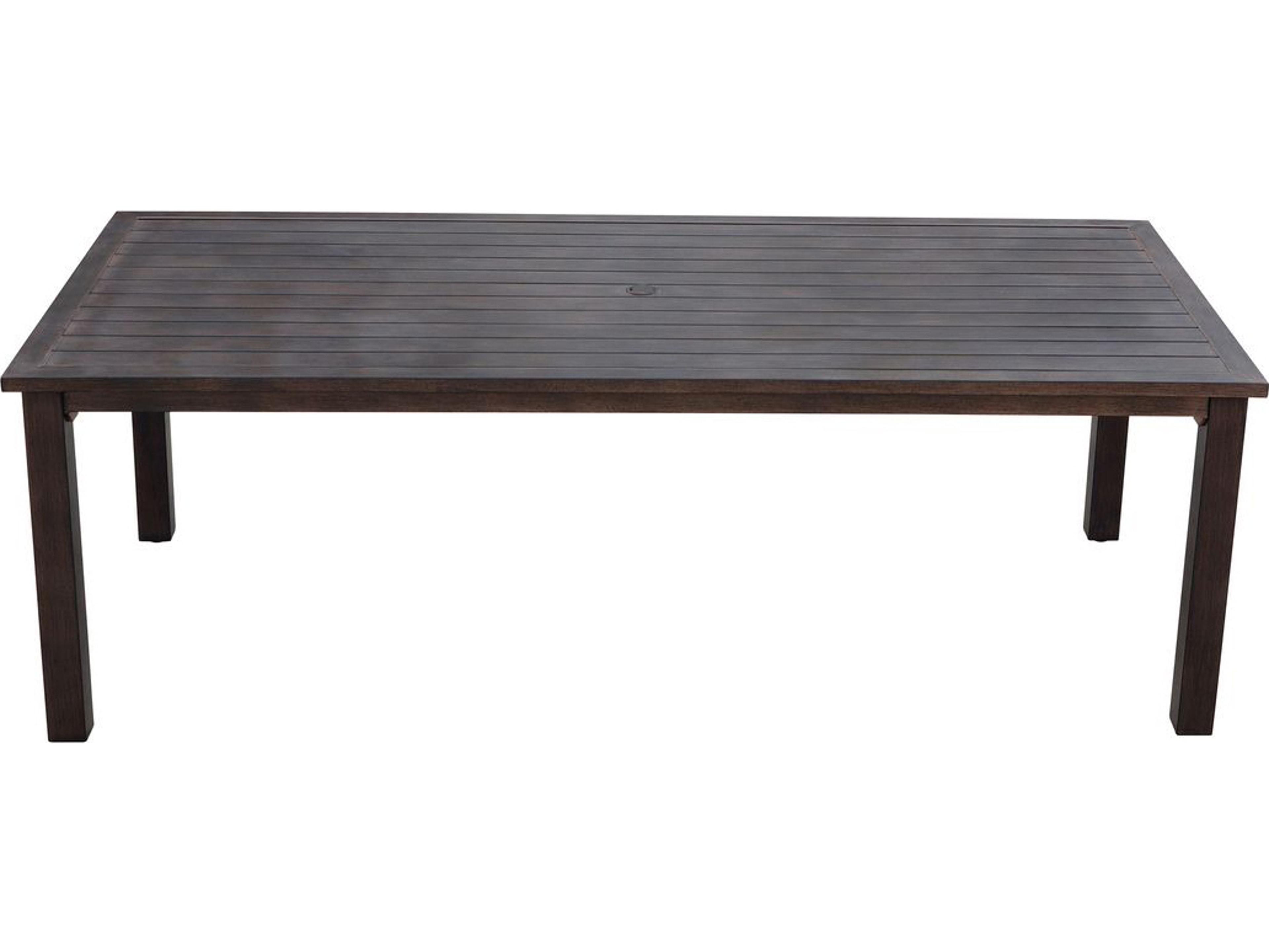 Darlee Outdoor Living Atlantis Walnut Aluminum Dining Set in Beige