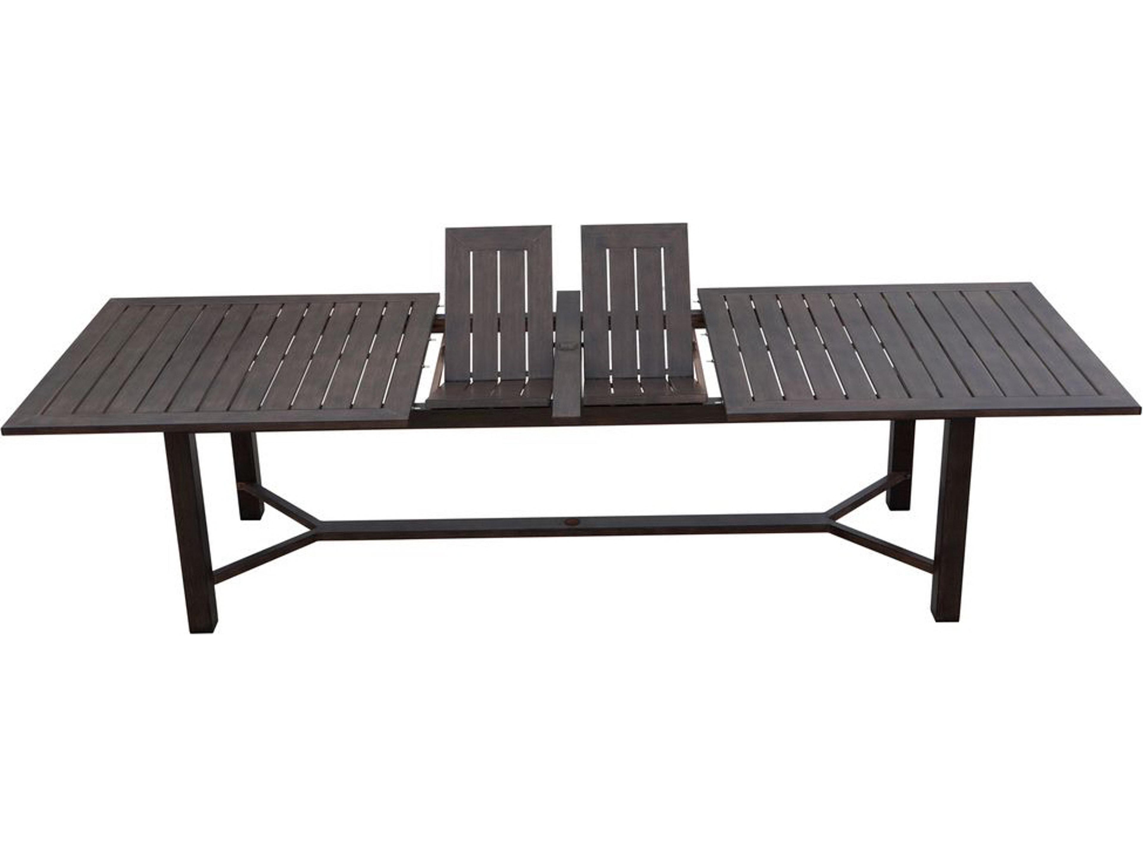 Darlee Outdoor Living Atlantis Walnut Aluminum Rectangular Umbrella Hole Dining Table