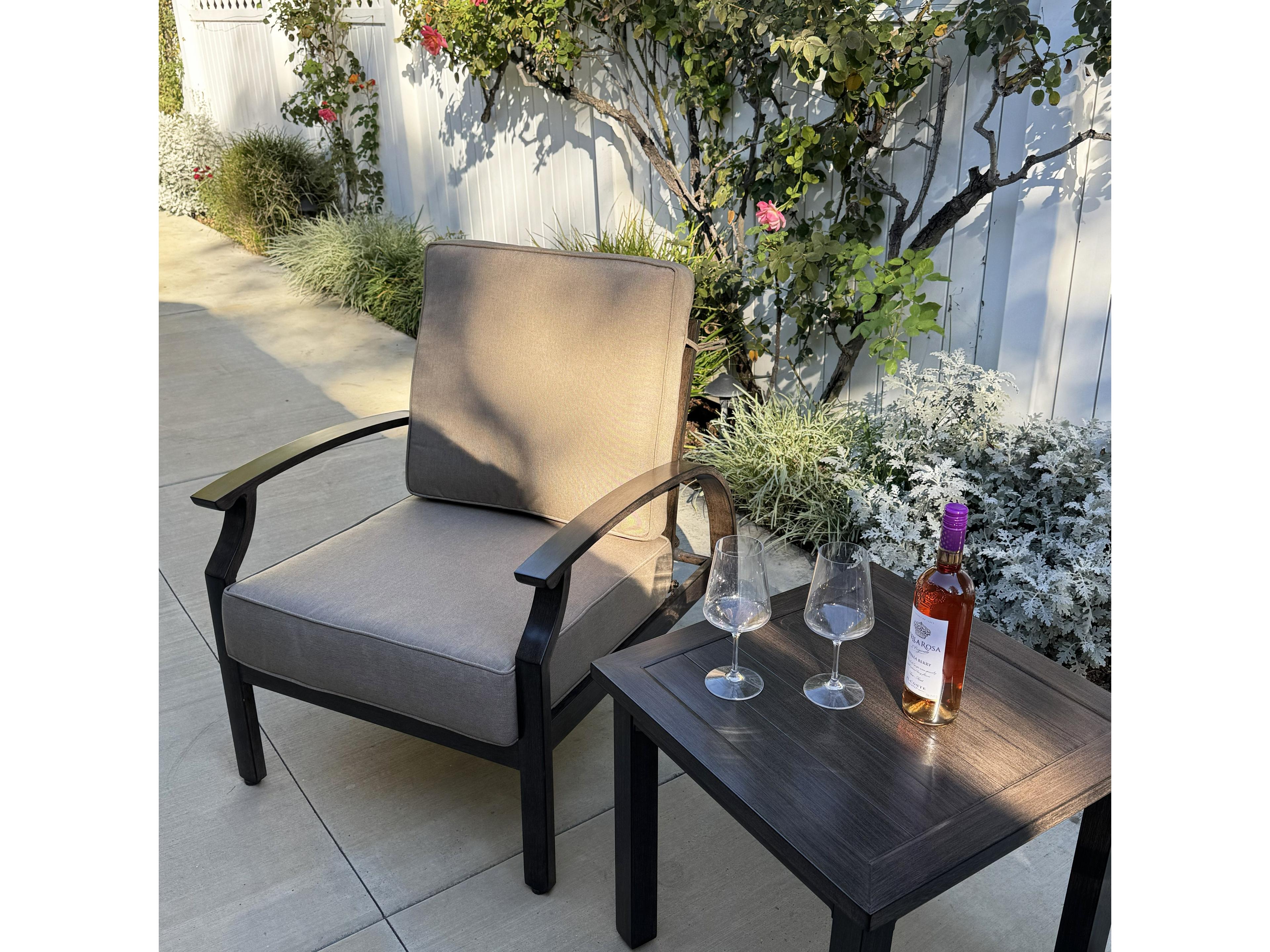 Darlee Outdoor Living Atlantis Walnut Aluminum Cushion Lounge Set