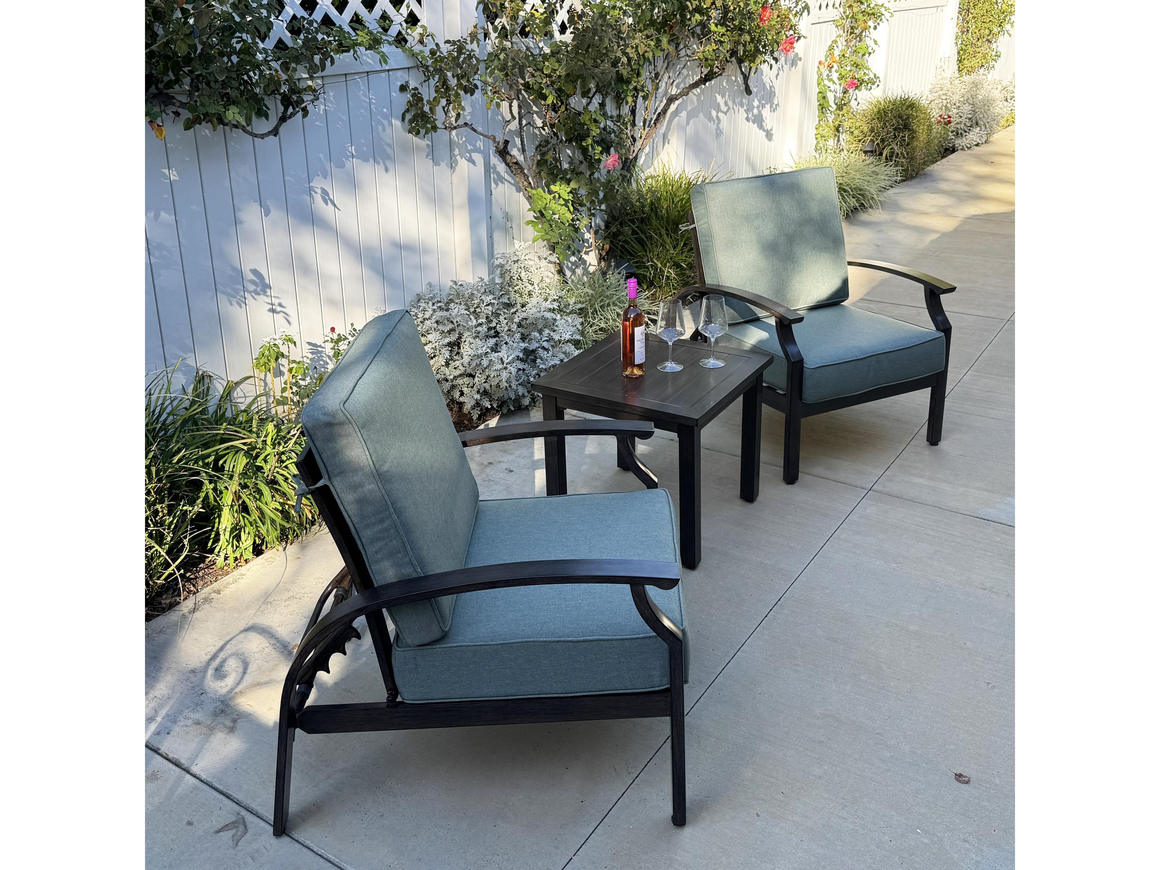 Atlantis Walnut Aluminum Cushion Lounge Set