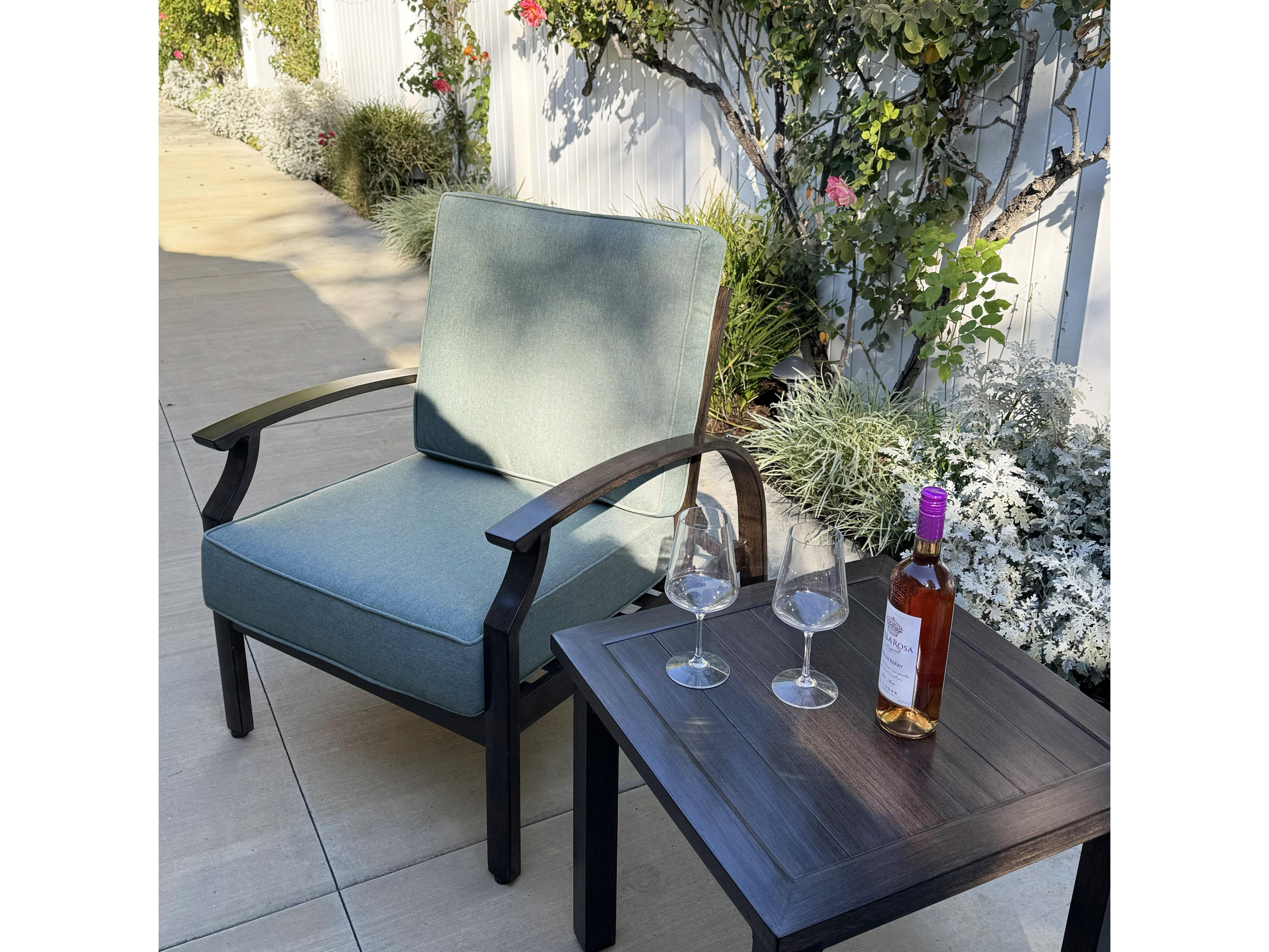 Darlee Outdoor Living Atlantis Walnut Aluminum Cushion Lounge Set