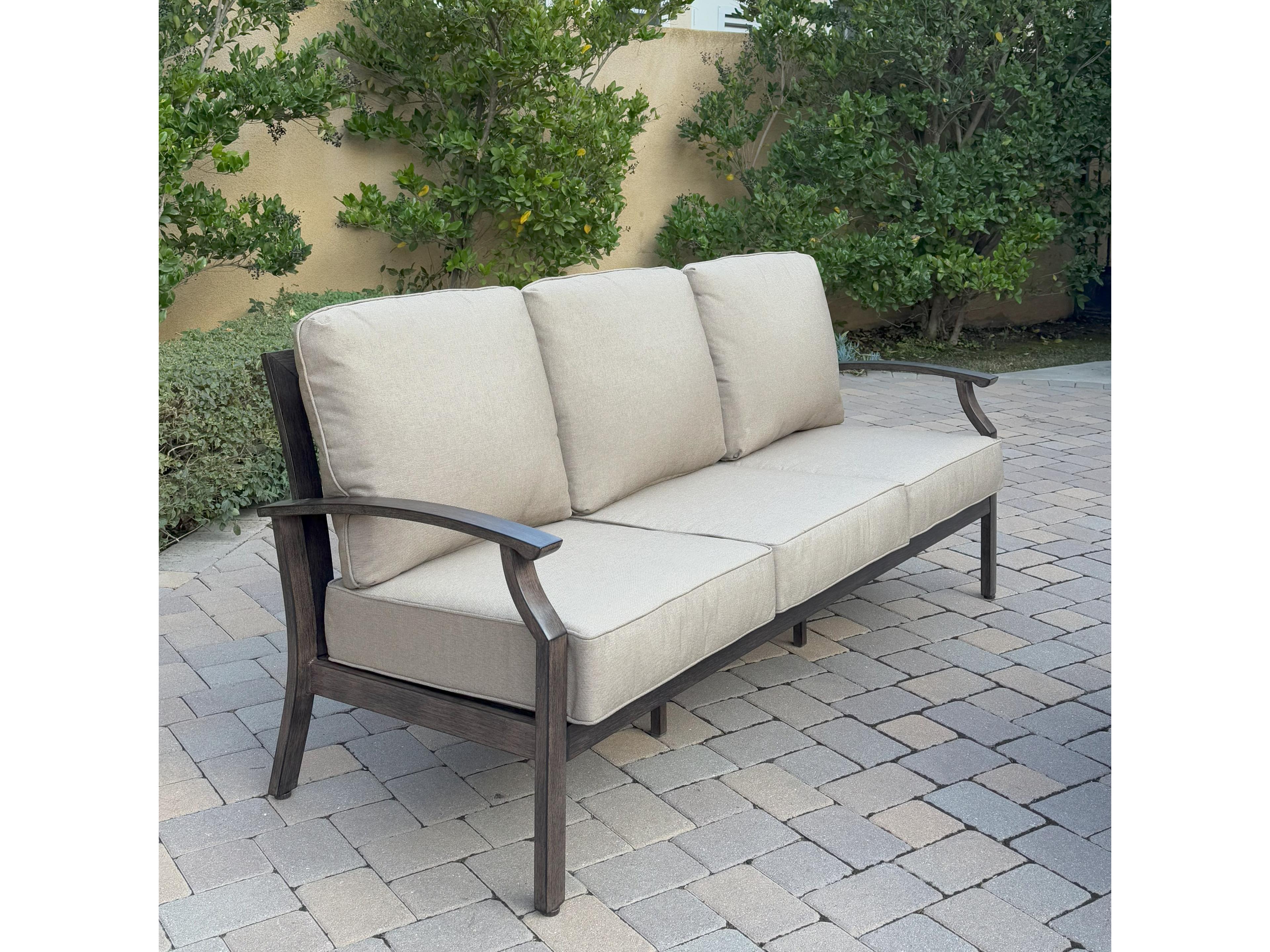 Darlee Outdoor Living Atlantis Walnut Aluminum Cushion Lounge Set