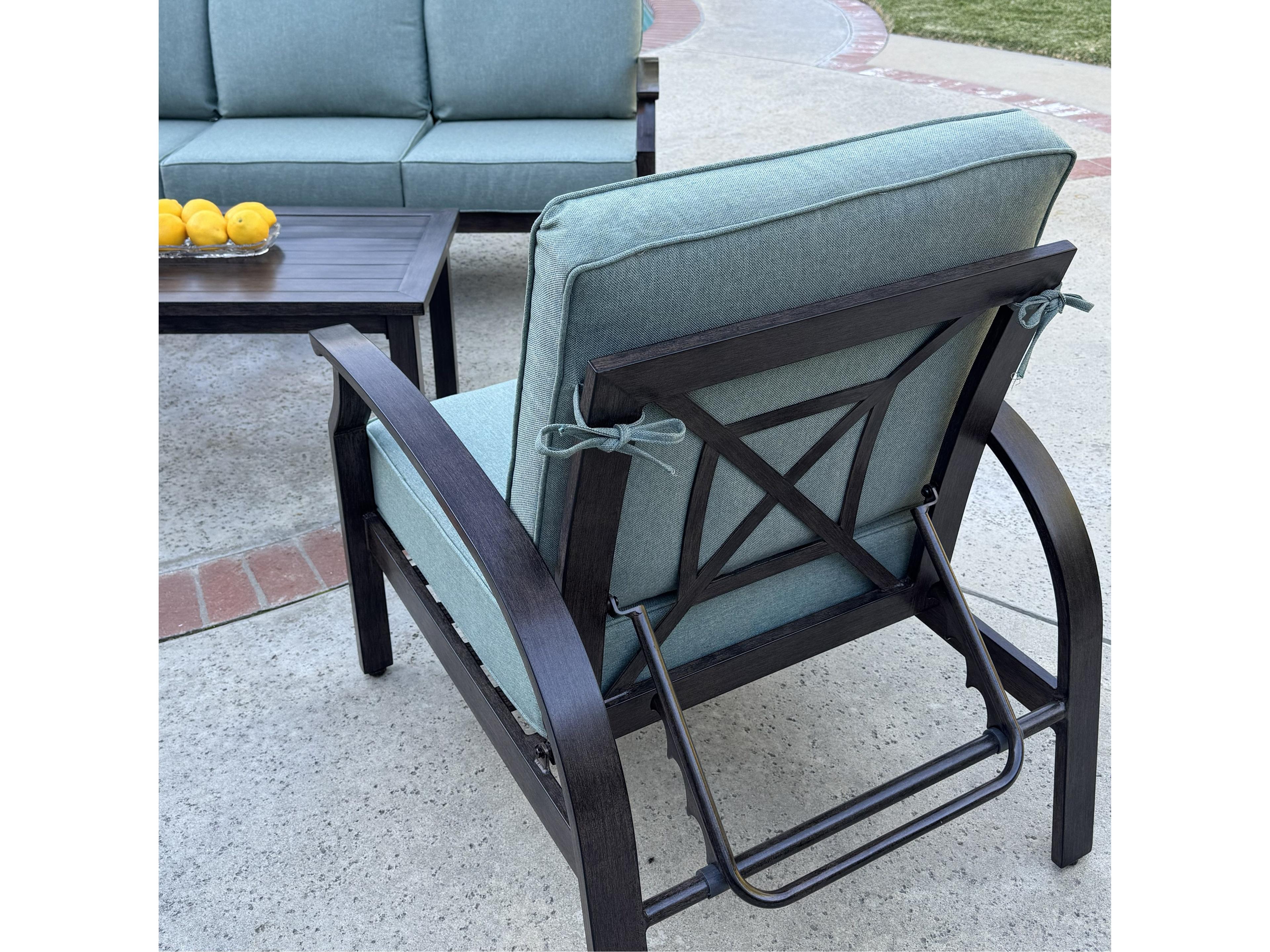 Darlee Outdoor Living Atlantis Walnut Aluminum Cushion Lounge Set