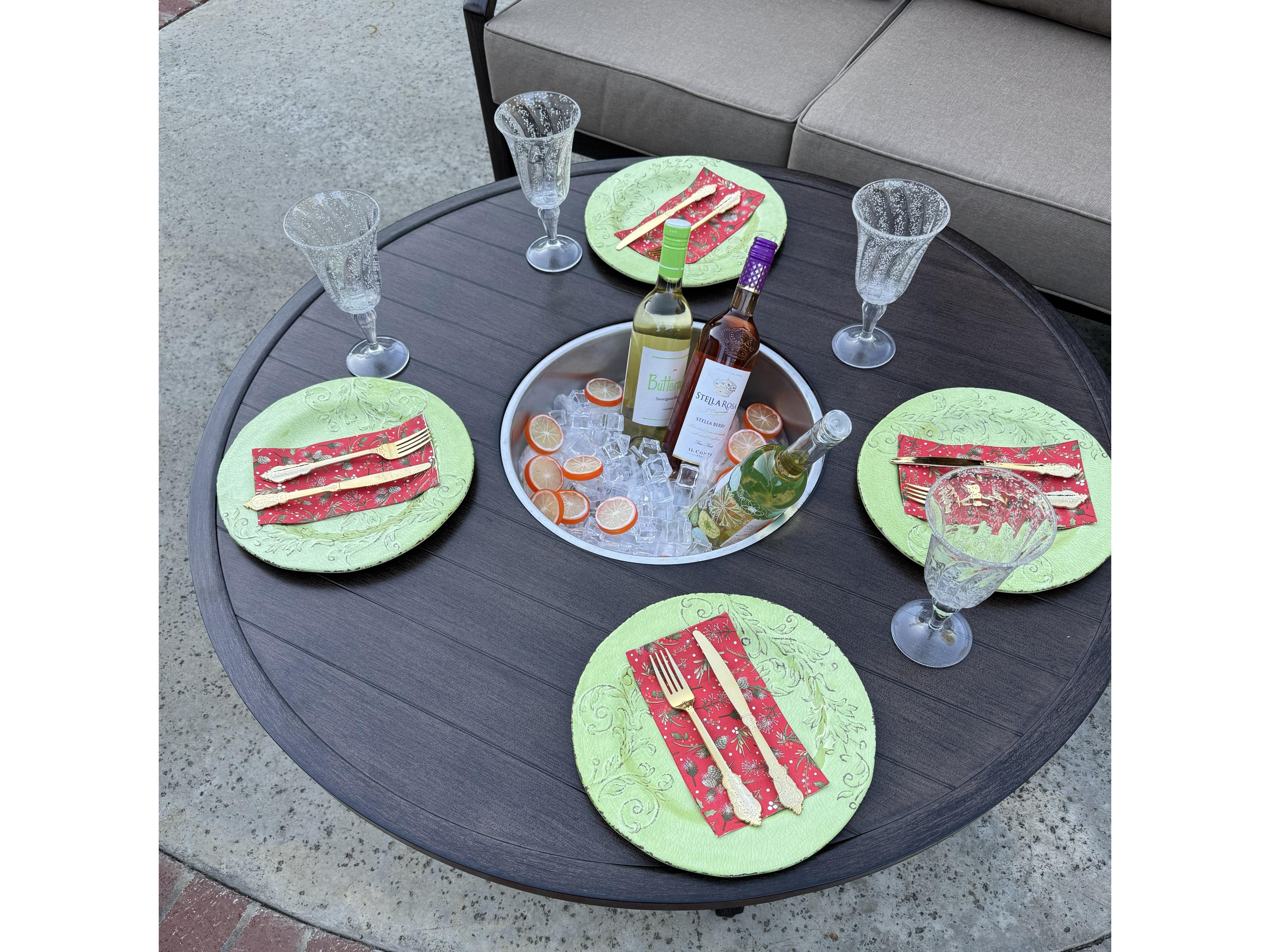 Darlee Outdoor Living Atlantis Walnut Aluminum Cushion Lounge Set