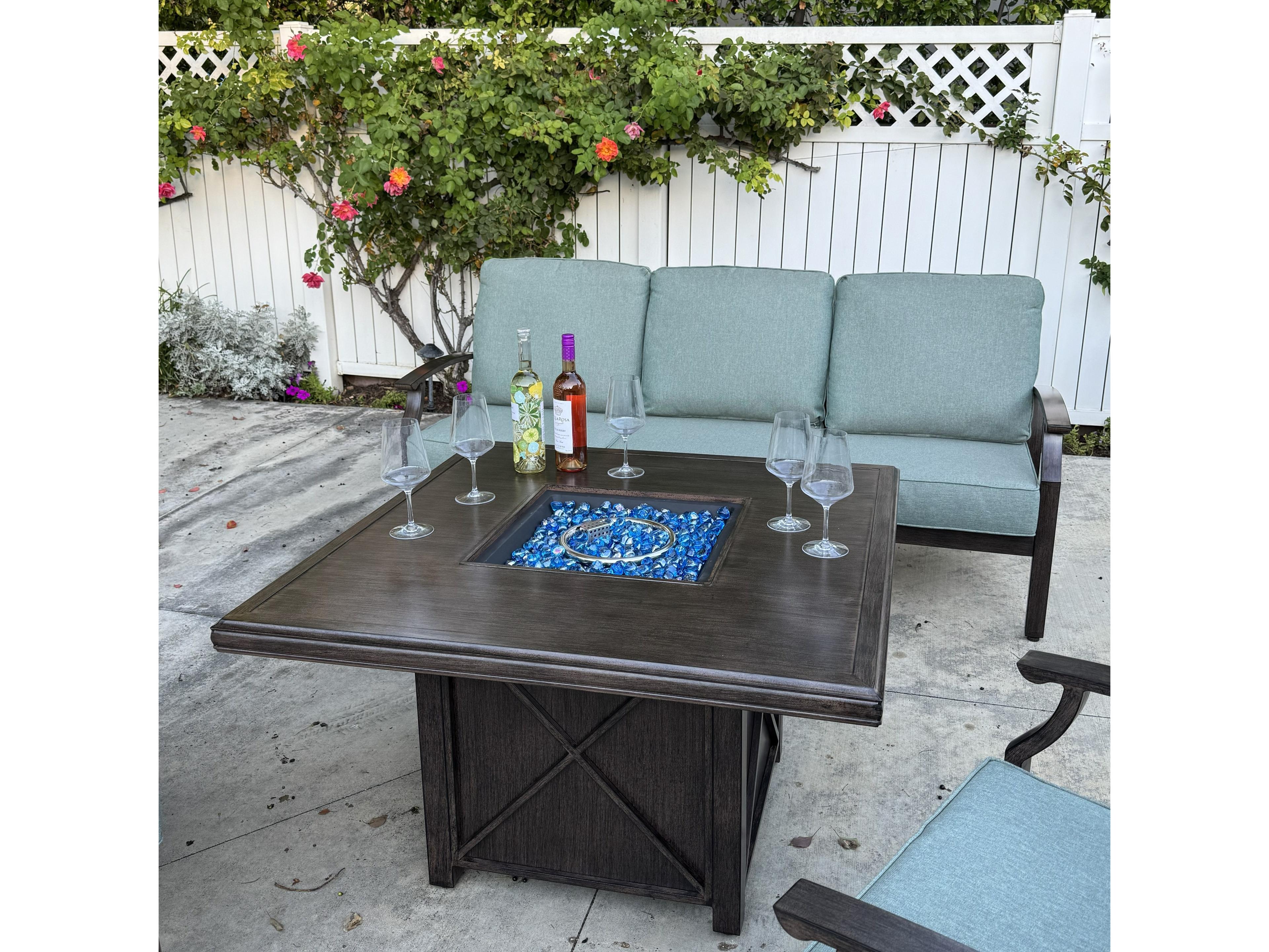 Darlee Outdoor Living Atlantis Walnut Aluminum Cushion Lounge Set