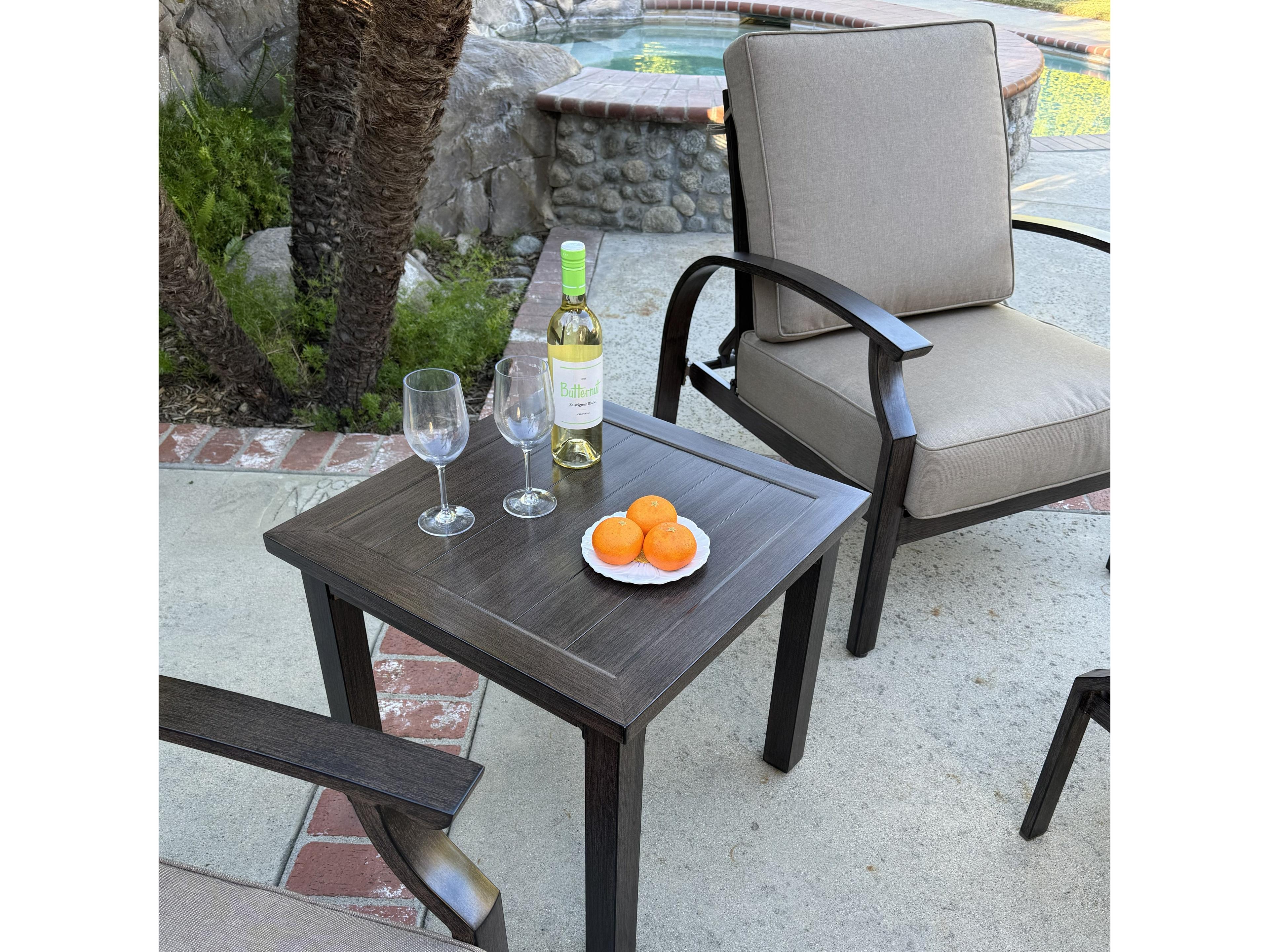 Darlee Outdoor Living Atlantis Walnut Aluminum Cushion Lounge Set