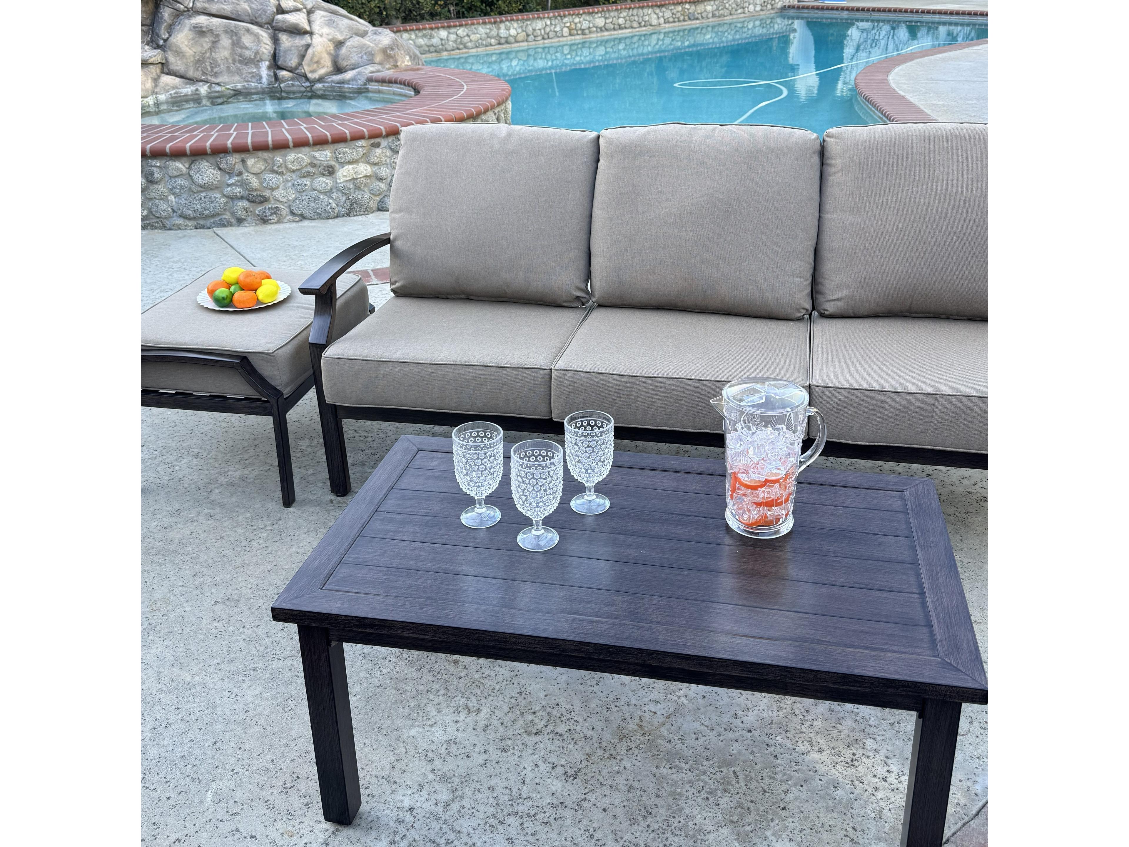 Darlee Outdoor Living Atlantis Walnut Aluminum Cushion Lounge Set