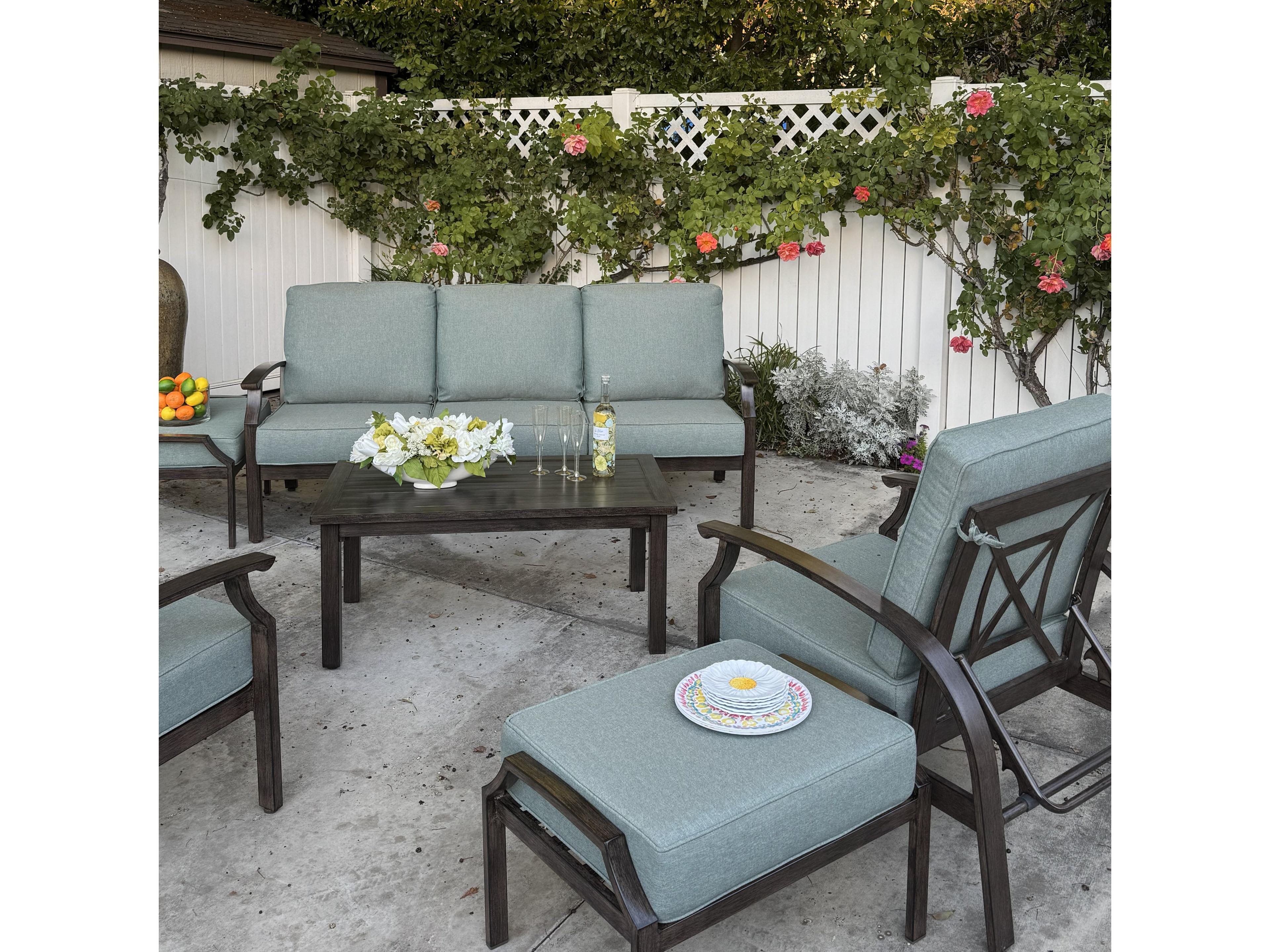 Darlee Outdoor Living Atlantis Walnut Aluminum Cushion Lounge Set