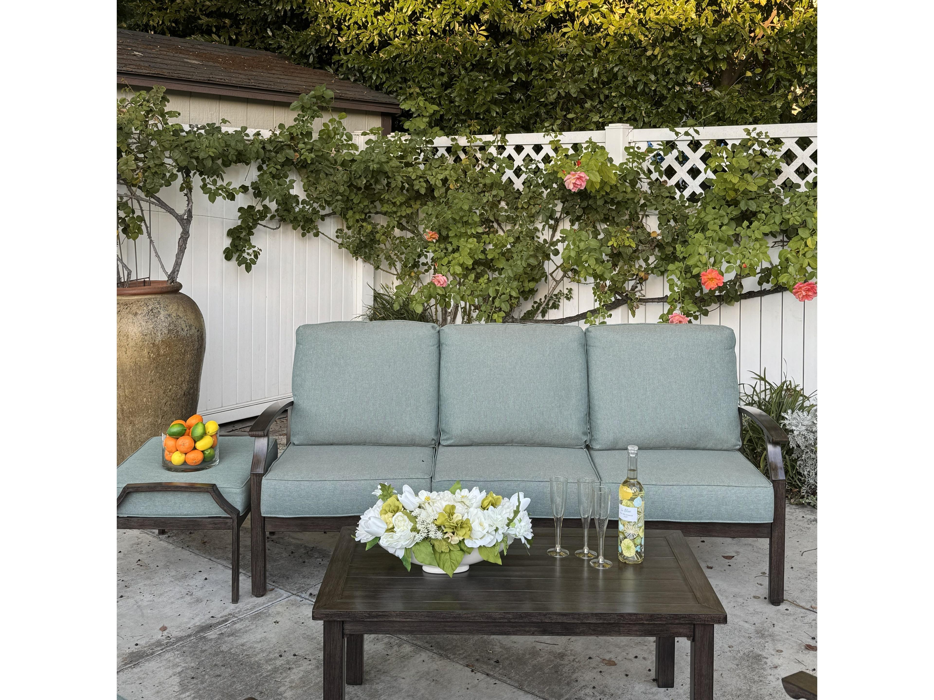 Darlee Outdoor Living Atlantis Walnut Aluminum Cushion Lounge Set