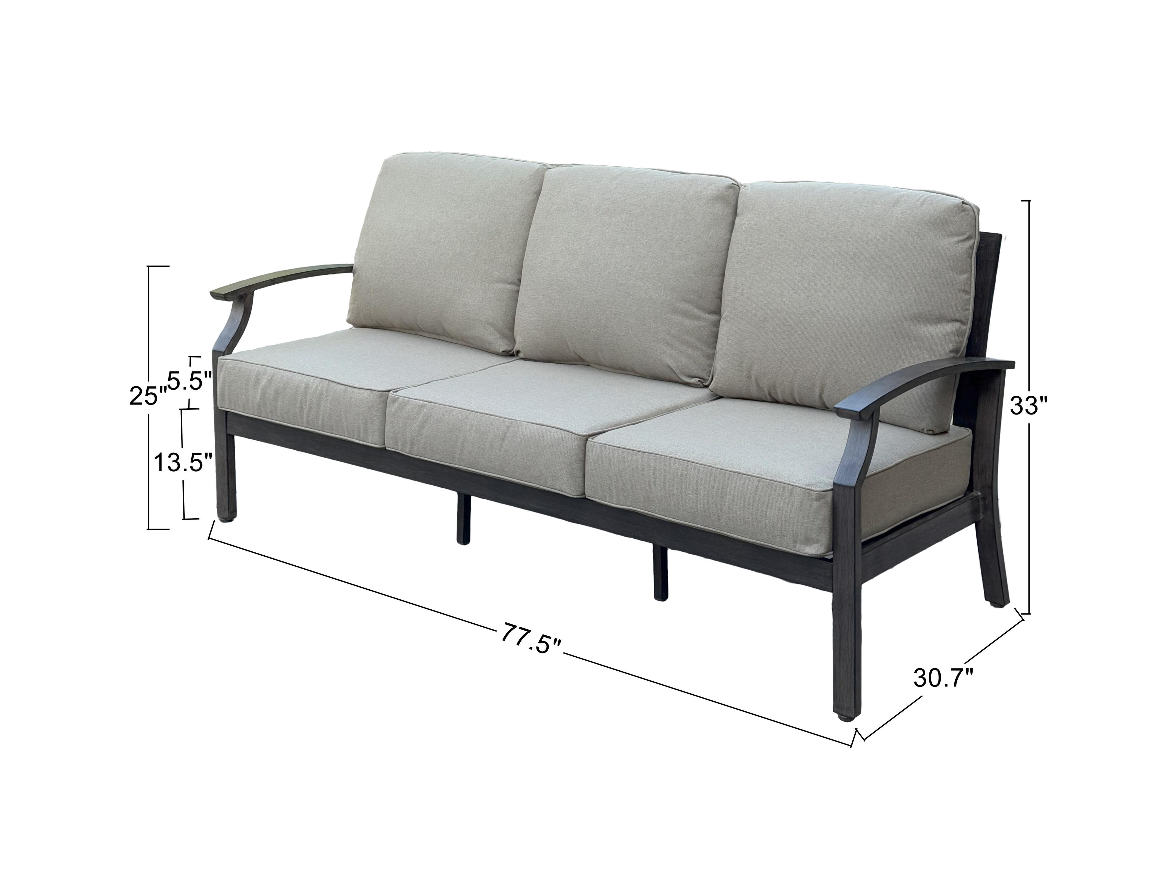 Darlee Outdoor Living Atlantis Walnut Aluminum Cushion Lounge Set