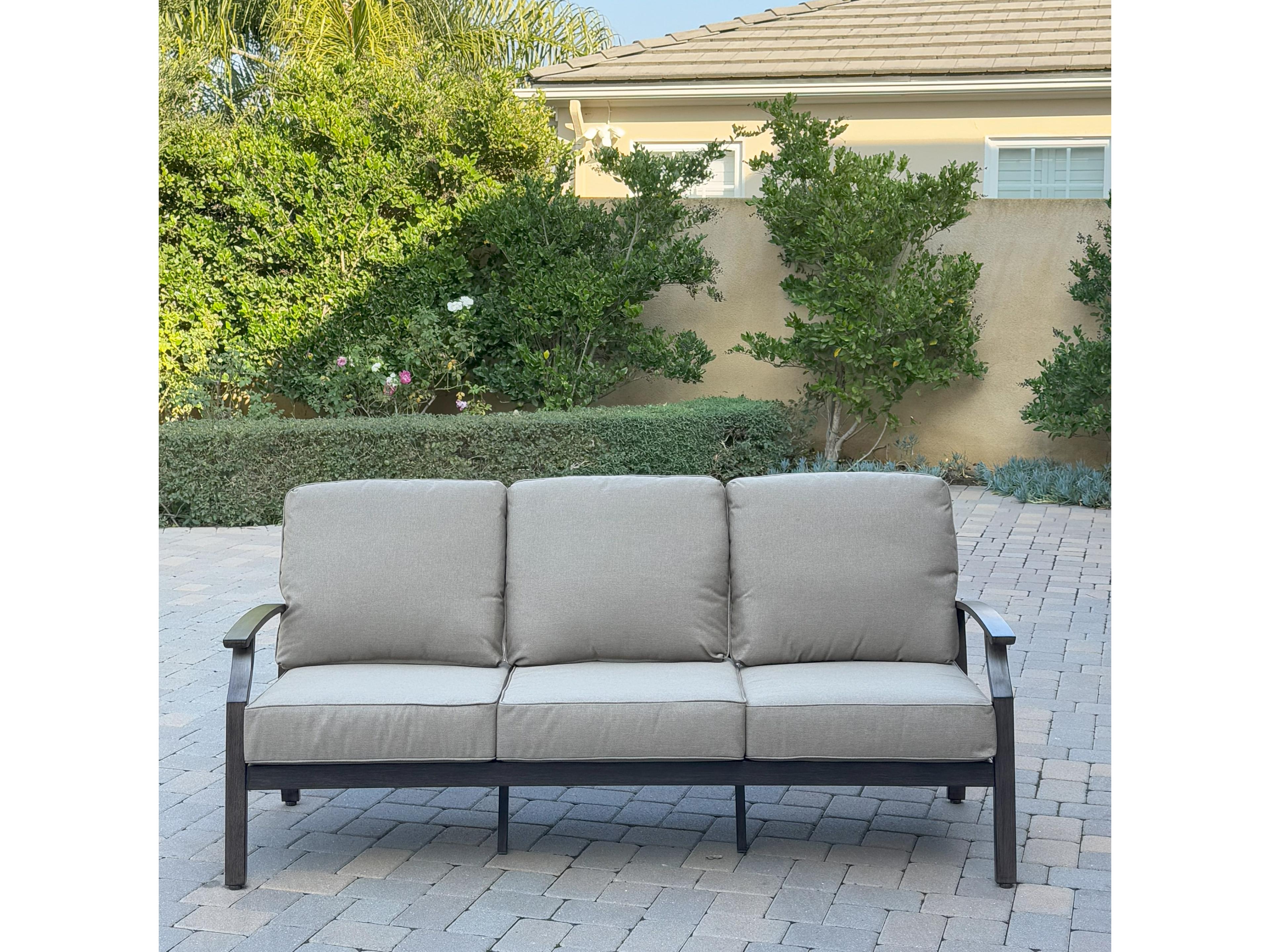 Darlee Outdoor Living Atlantis Walnut Aluminum Cushion Lounge Set