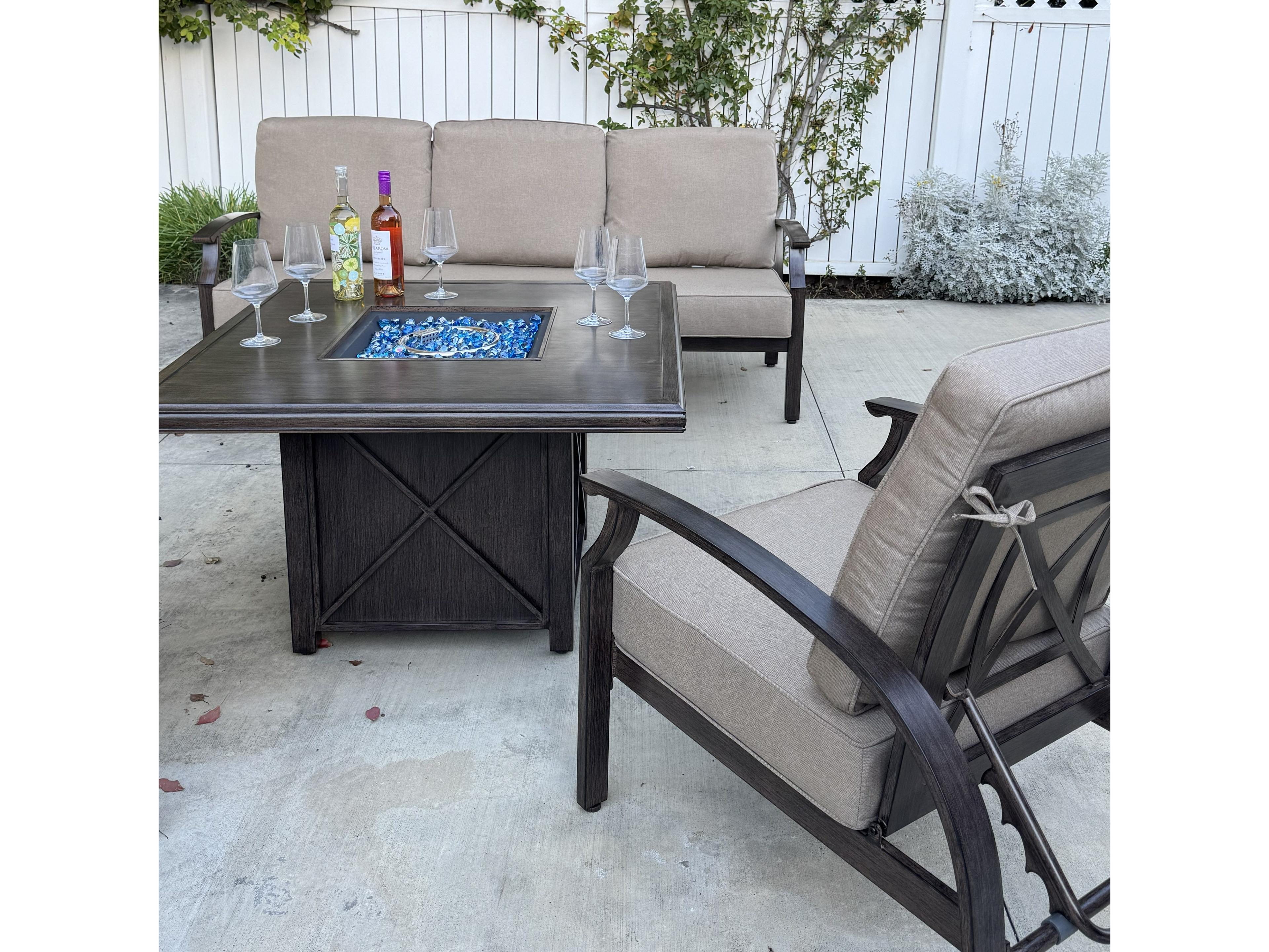 Darlee Outdoor Living Atlantis Walnut Aluminum Cushion Lounge Set