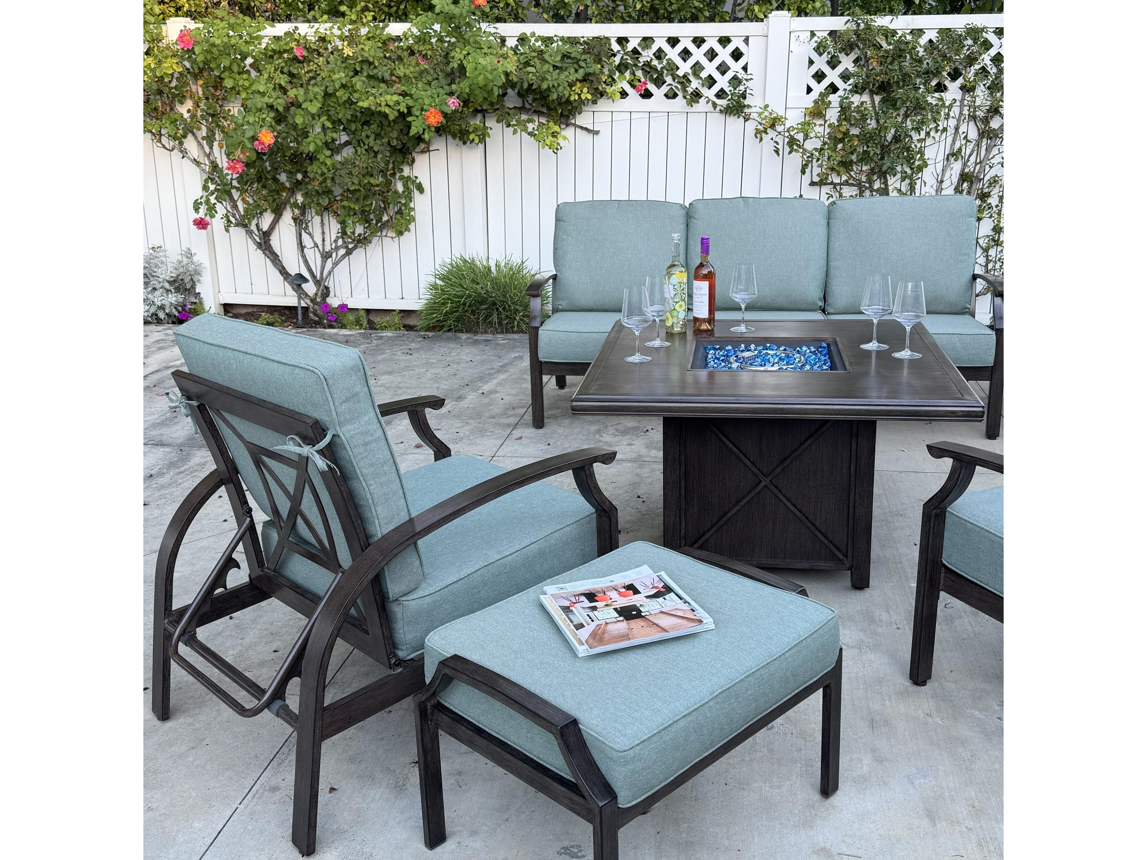 Darlee Outdoor Living Atlantis Walnut Aluminum Cushion Lounge Set