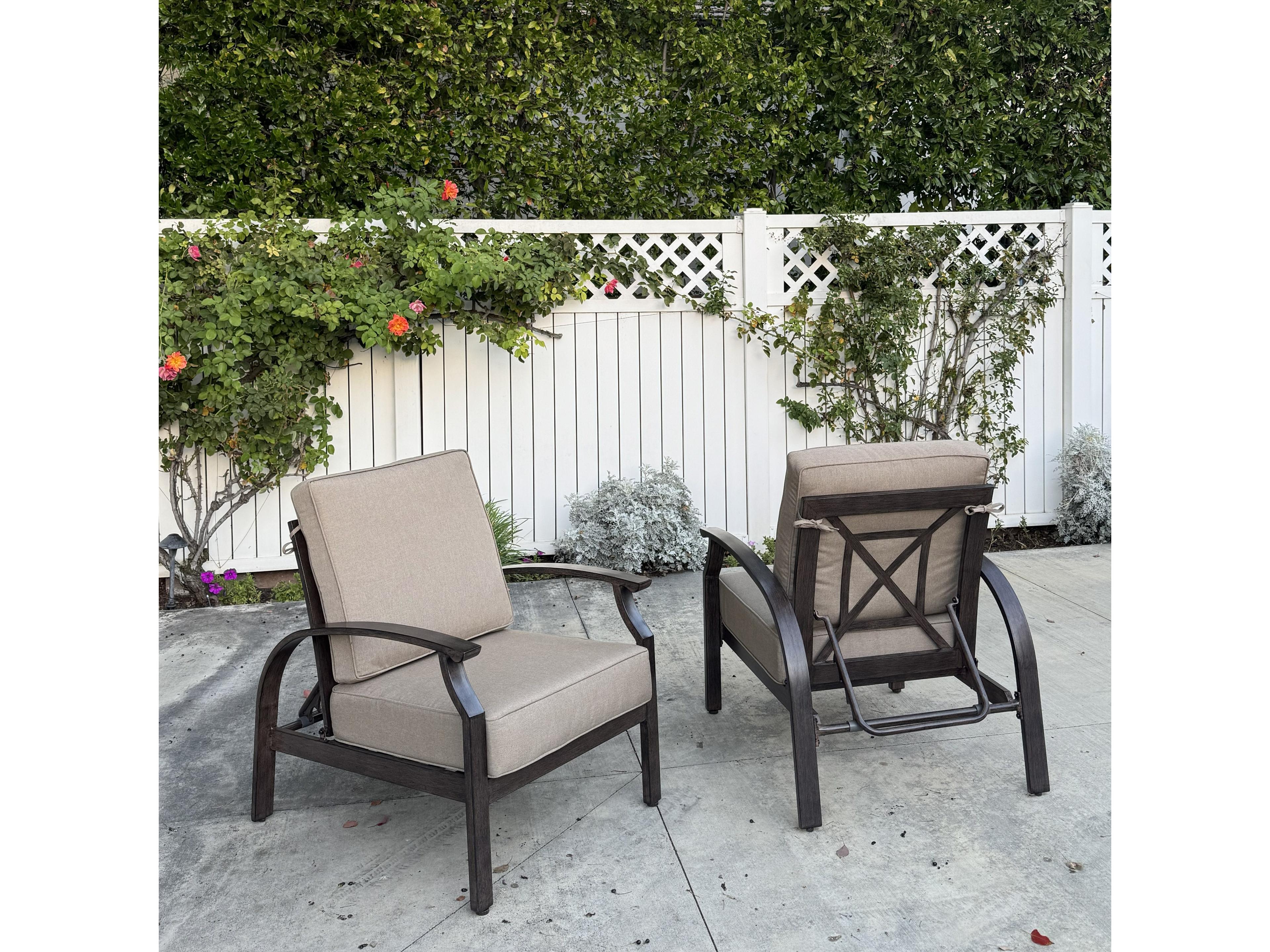 Darlee Outdoor Living Atlantis Walnut Aluminum Cushion Lounge Chair