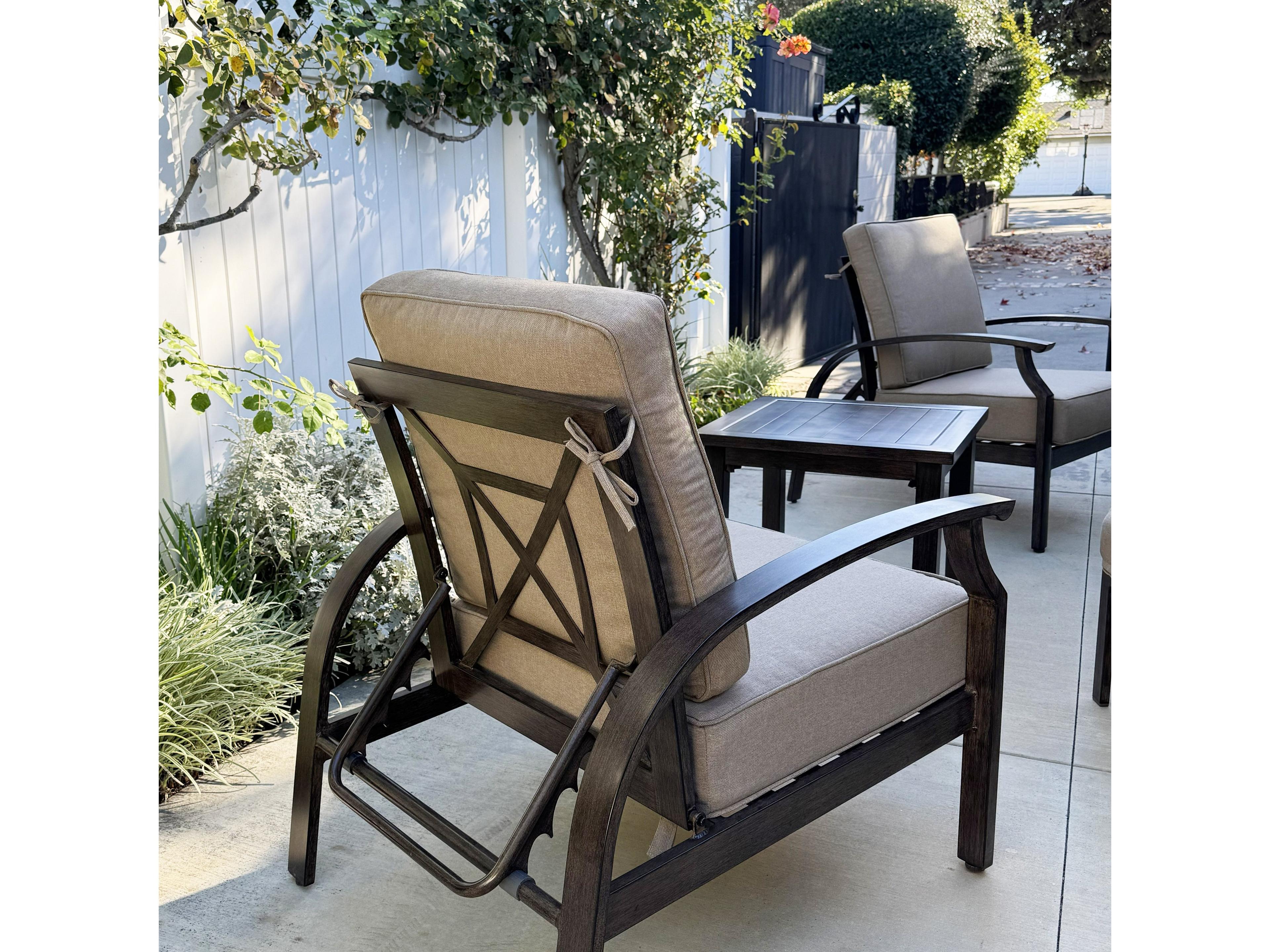 Darlee Outdoor Living Atlantis Walnut Aluminum Cushion Lounge Chair