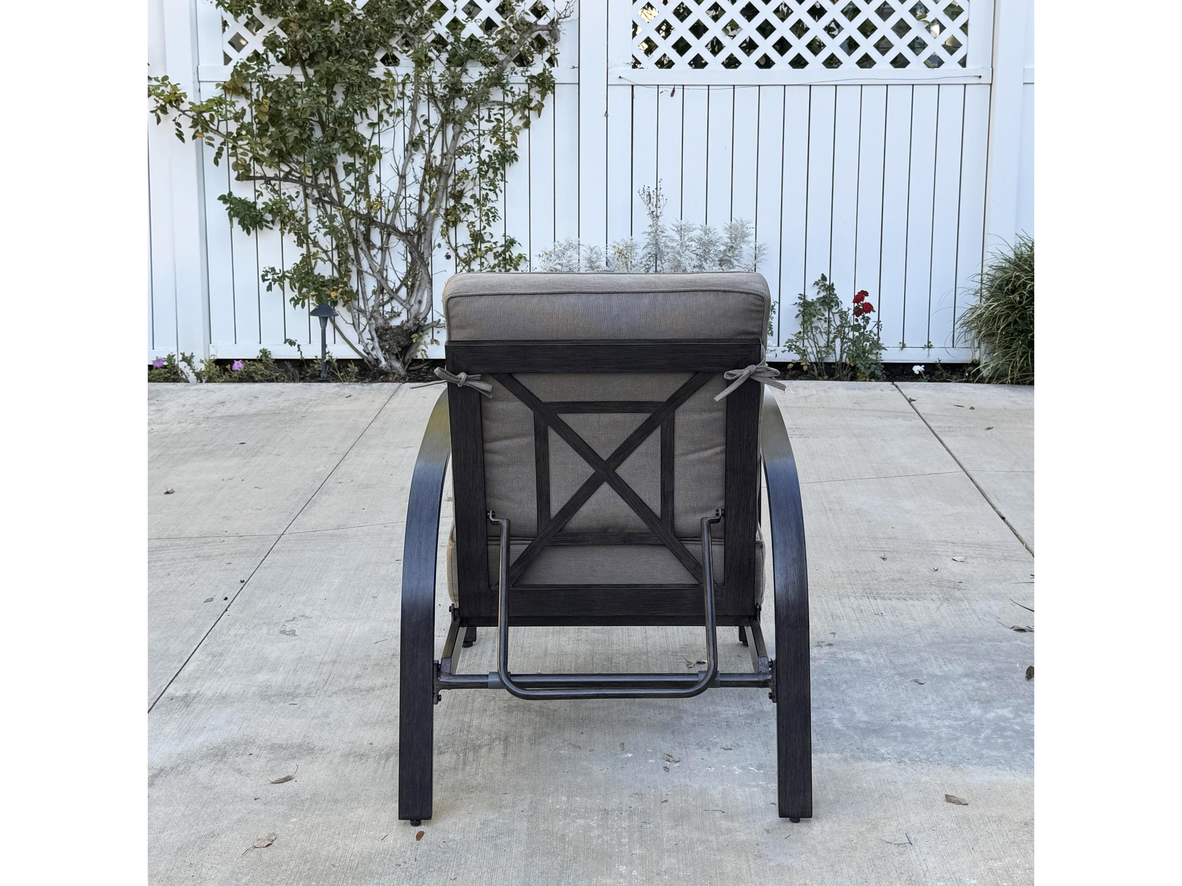 Darlee Outdoor Living Atlantis Walnut Aluminum Cushion Lounge Chair