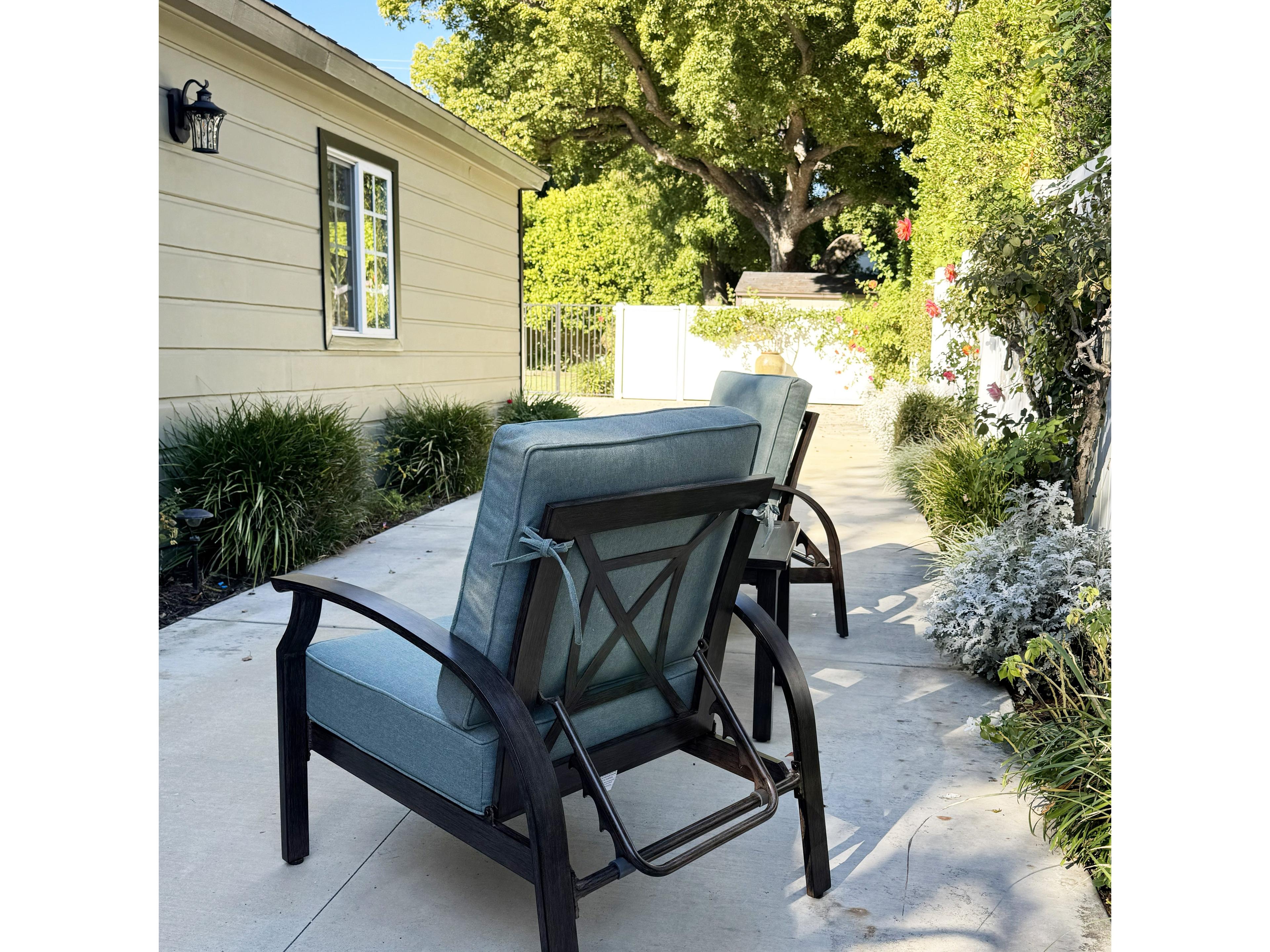 Darlee Outdoor Living Atlantis Walnut Aluminum Cushion Lounge Chair