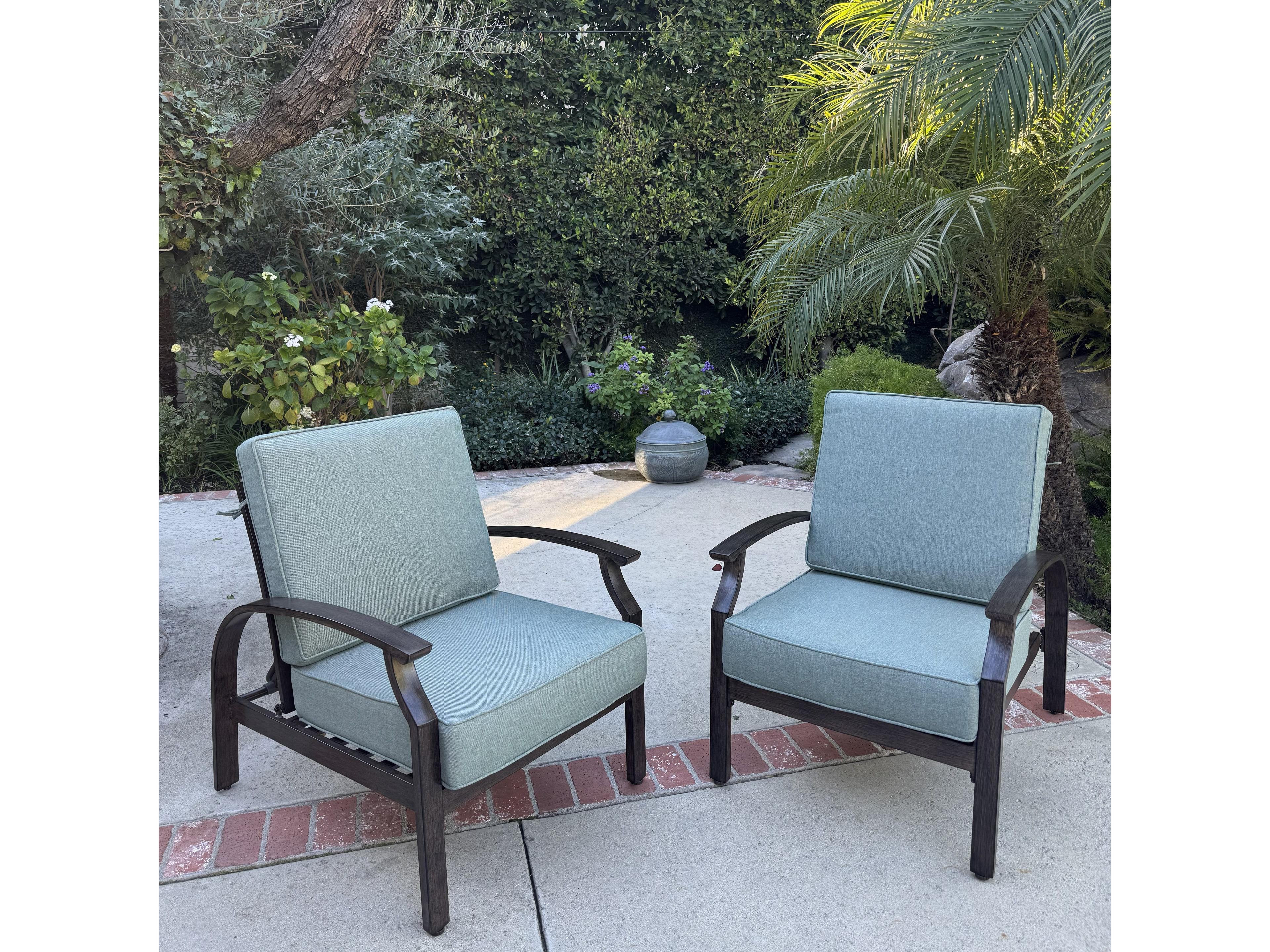 Darlee Outdoor Living Atlantis Walnut Aluminum Cushion Lounge Chair