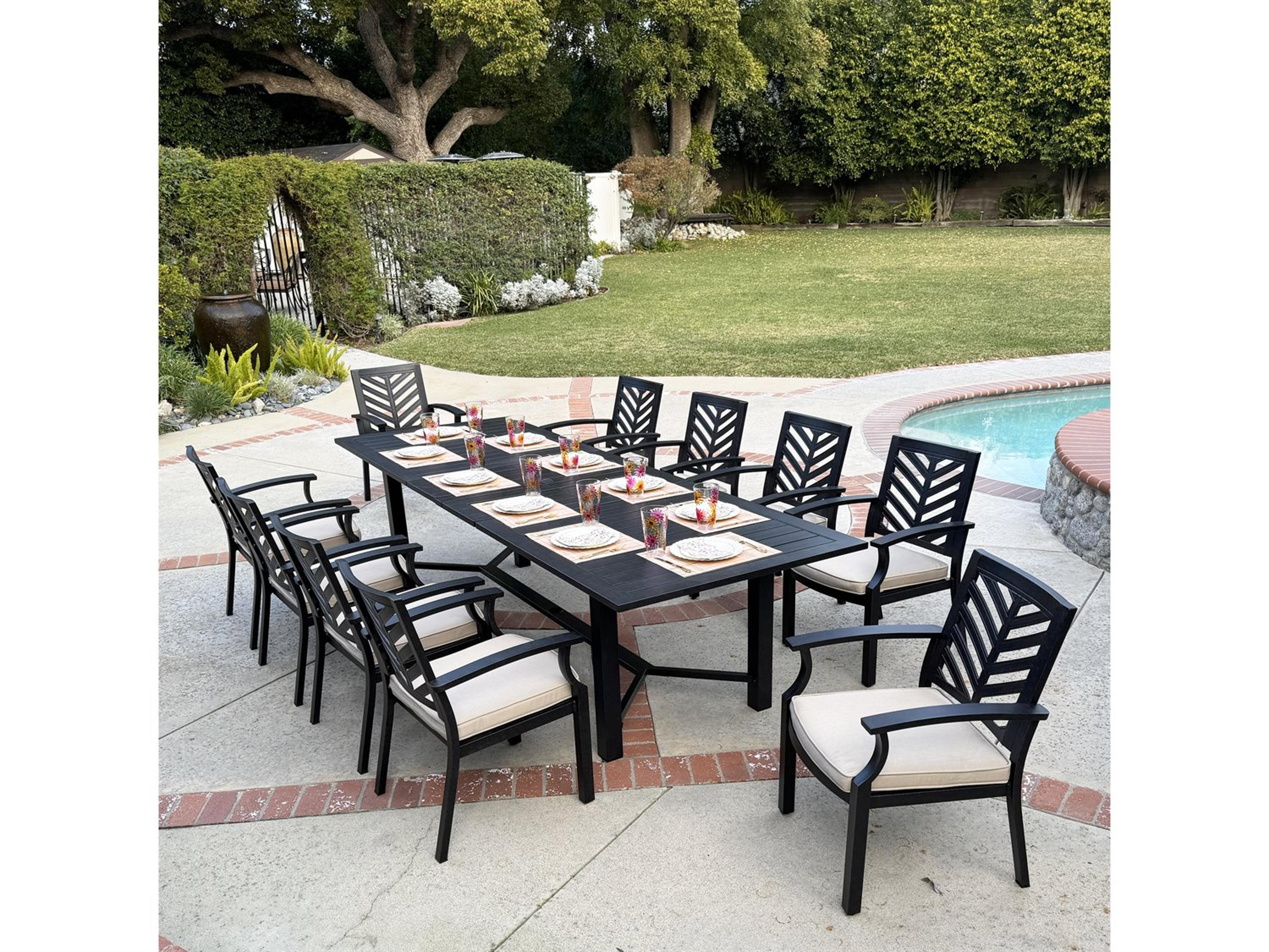 Palm Springs Antique Bronze Aluminum Dining Set