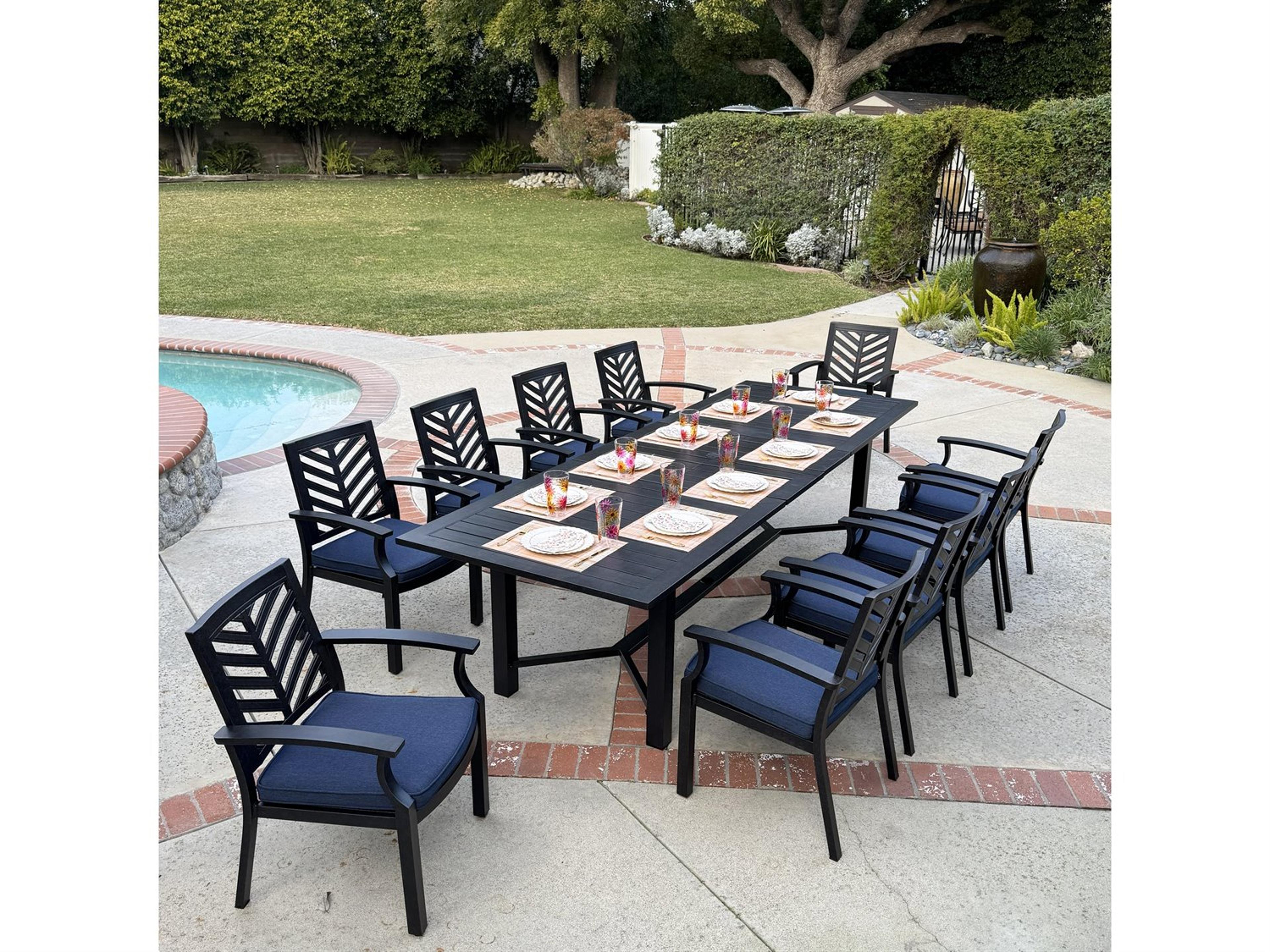 Palm Springs Antique Bronze Aluminum Dining Set