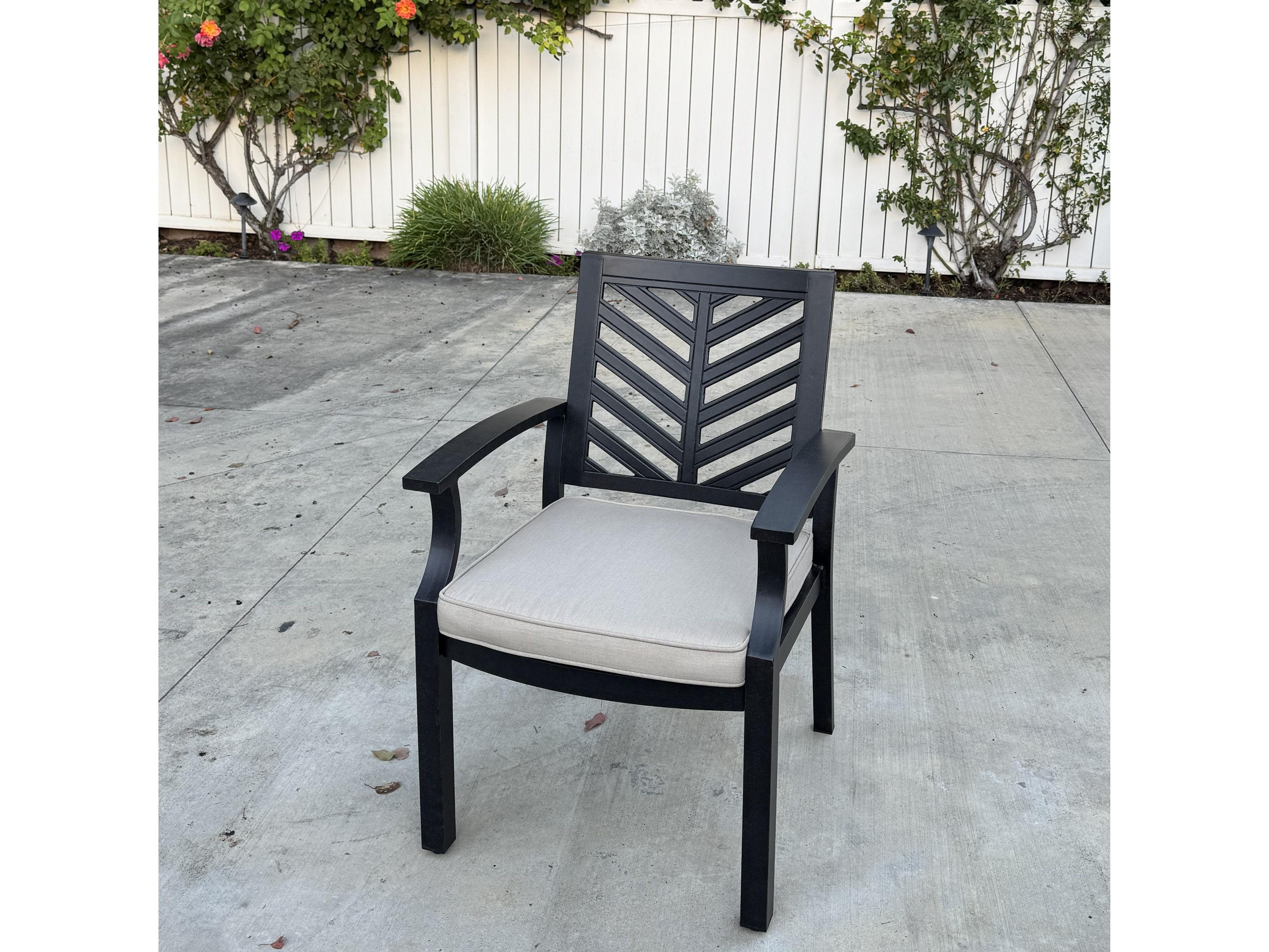 Darlee Outdoor Living Palm Springs Antique Bronze Aluminum Cushion Dining Chair