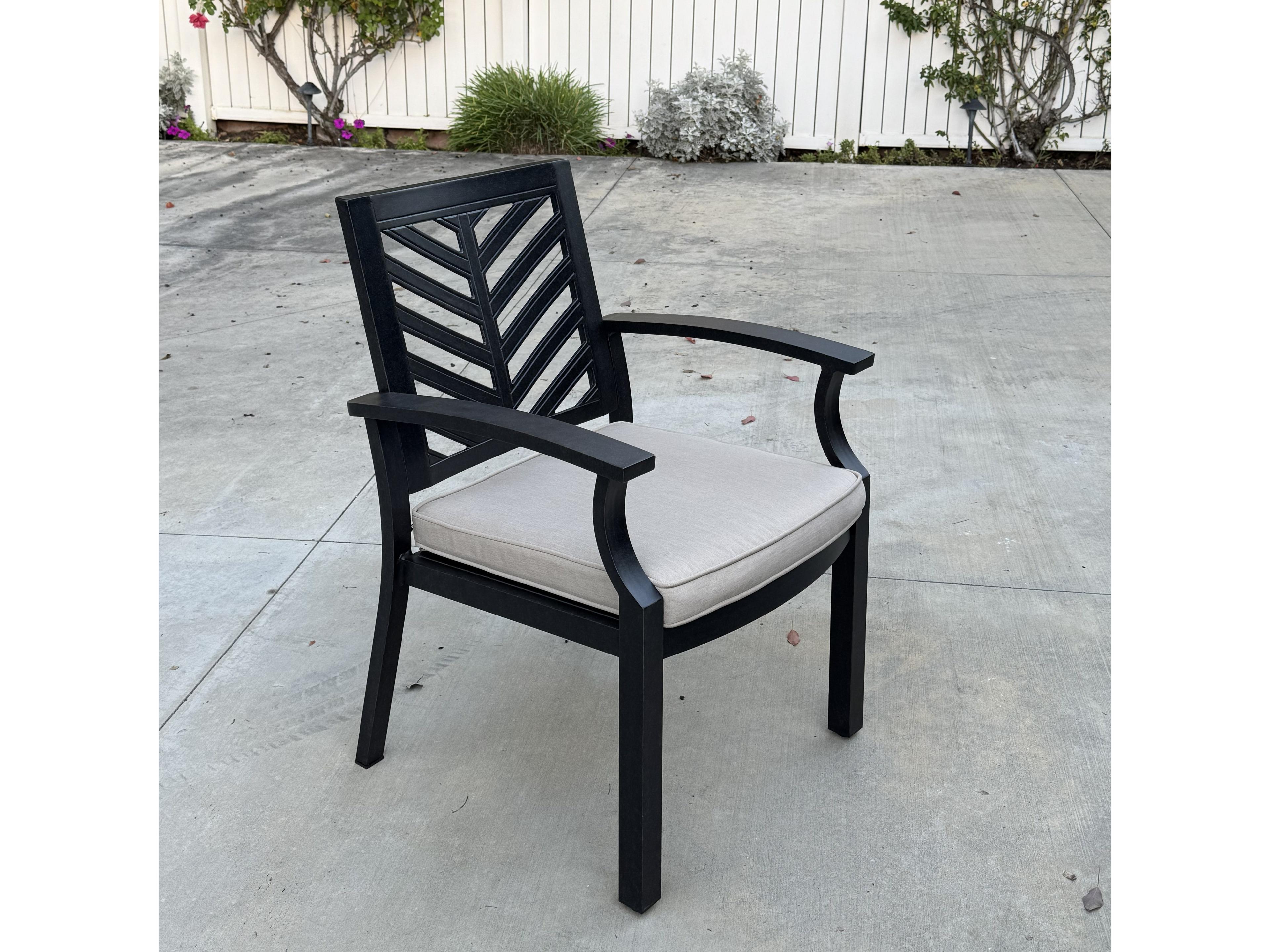 Palm Springs Antique Bronze Aluminum Cushion Dining Chair