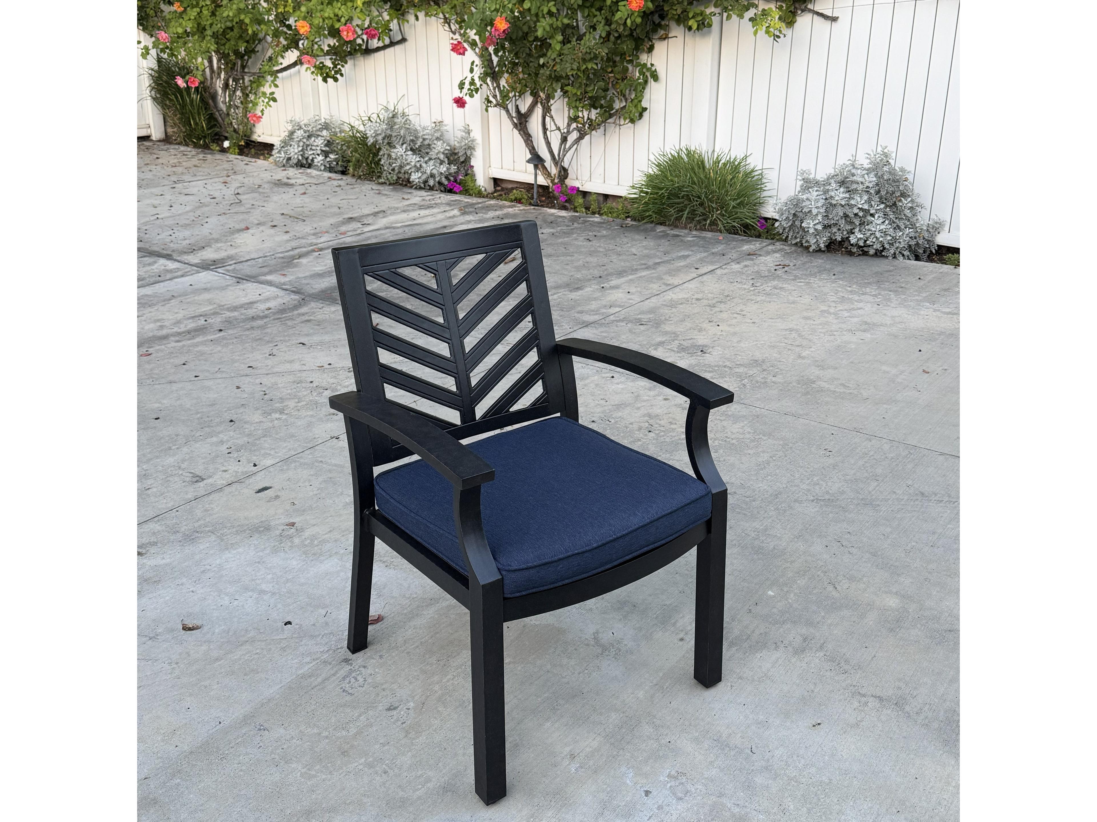 Palm Springs Antique Bronze Aluminum Cushion Dining Chair