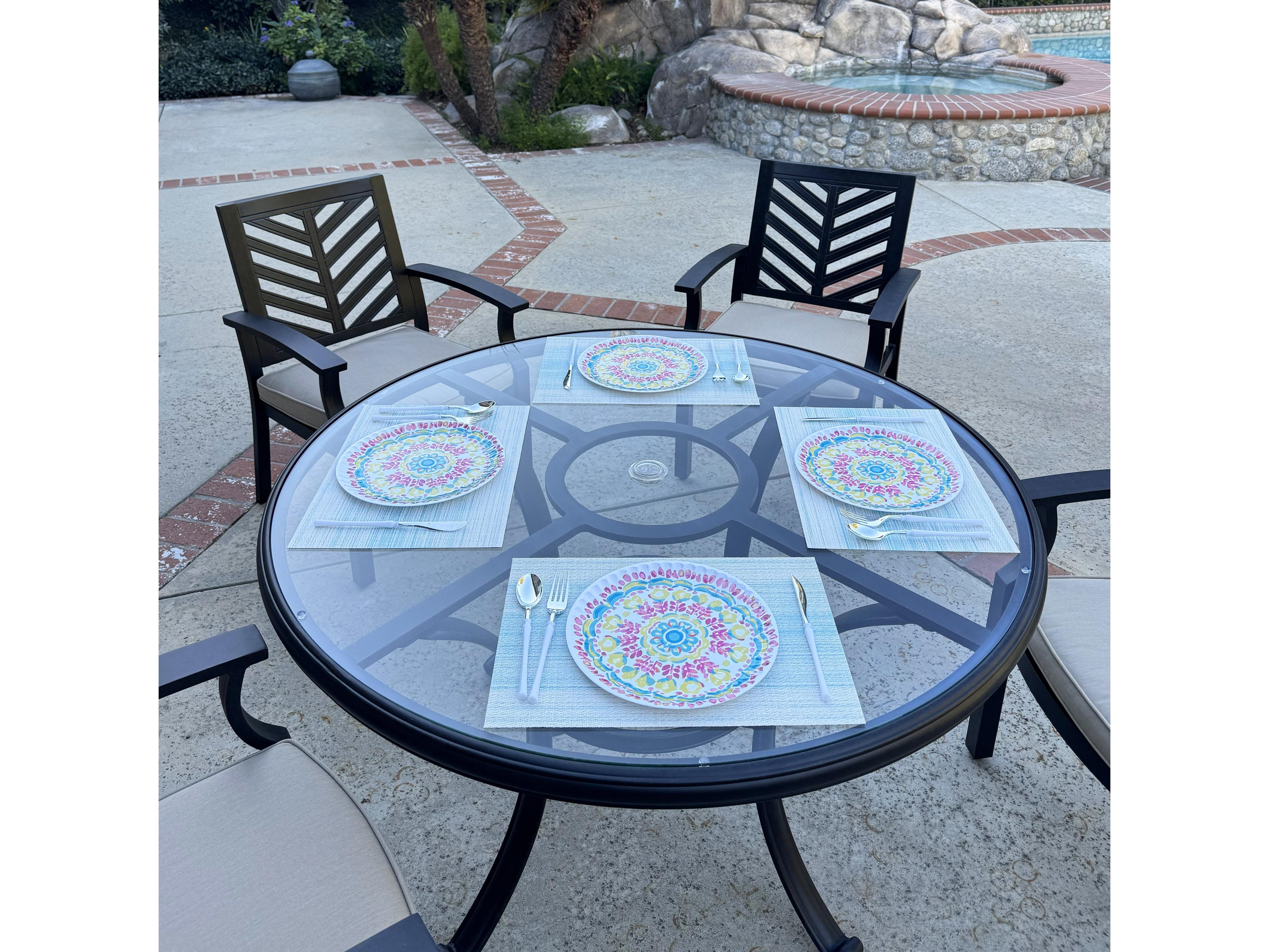 Darlee Outdoor Living Palm Springs Antique Bronze Aluminum Dining Set