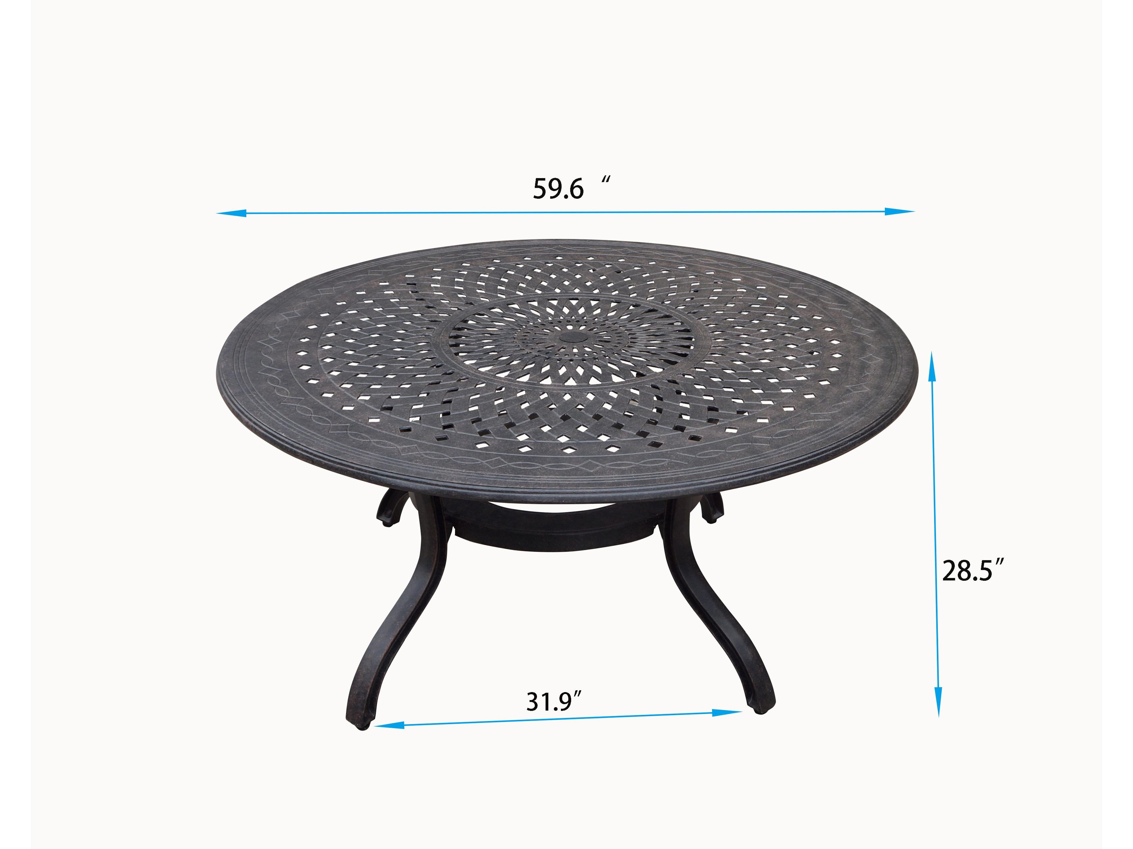 Darlee Outdoor Living Palm Springs Antique Bronze Cast Aluminum Dining Set