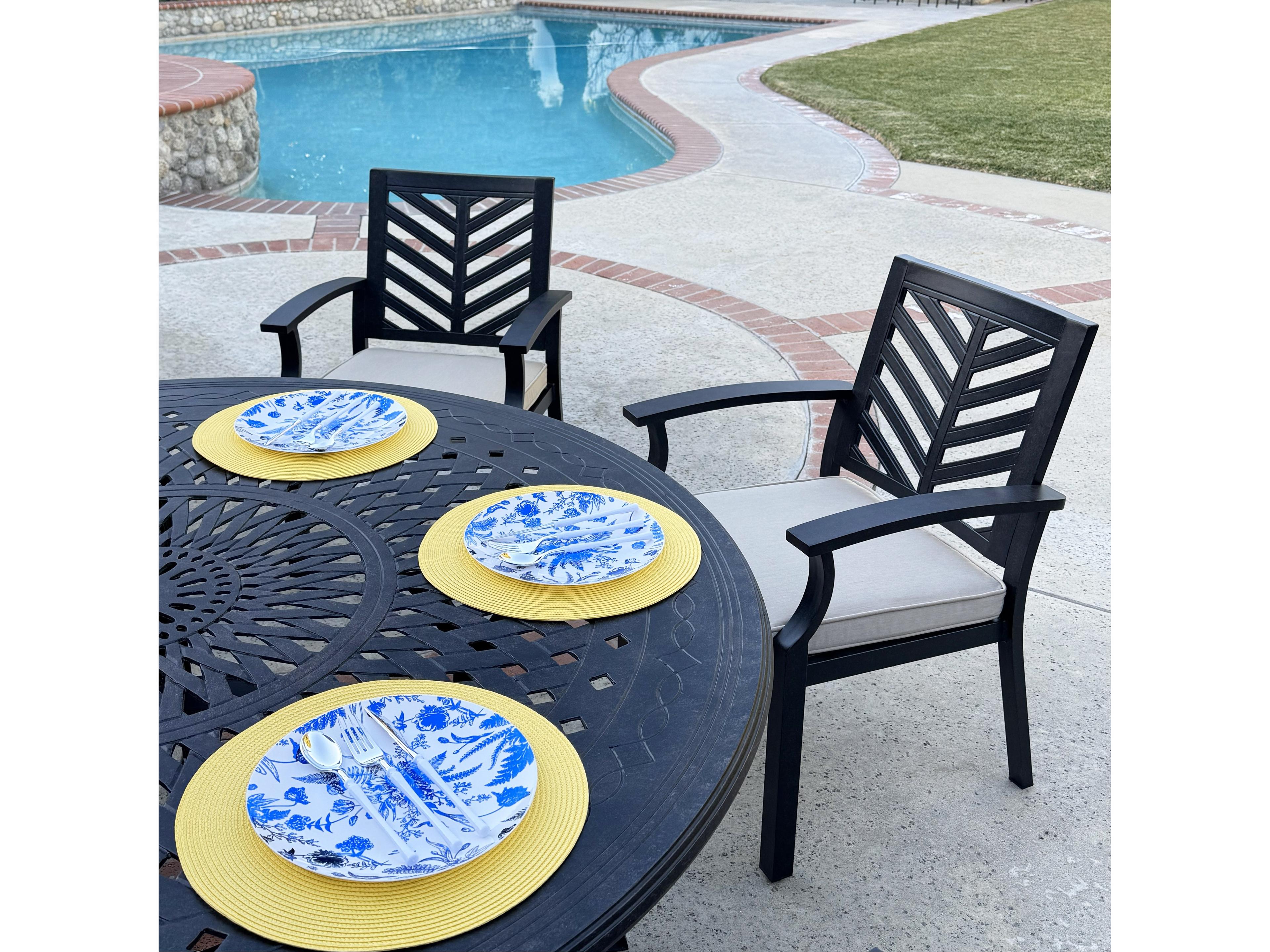 Darlee Outdoor Living Palm Springs Antique Bronze Cast Aluminum Dining Set