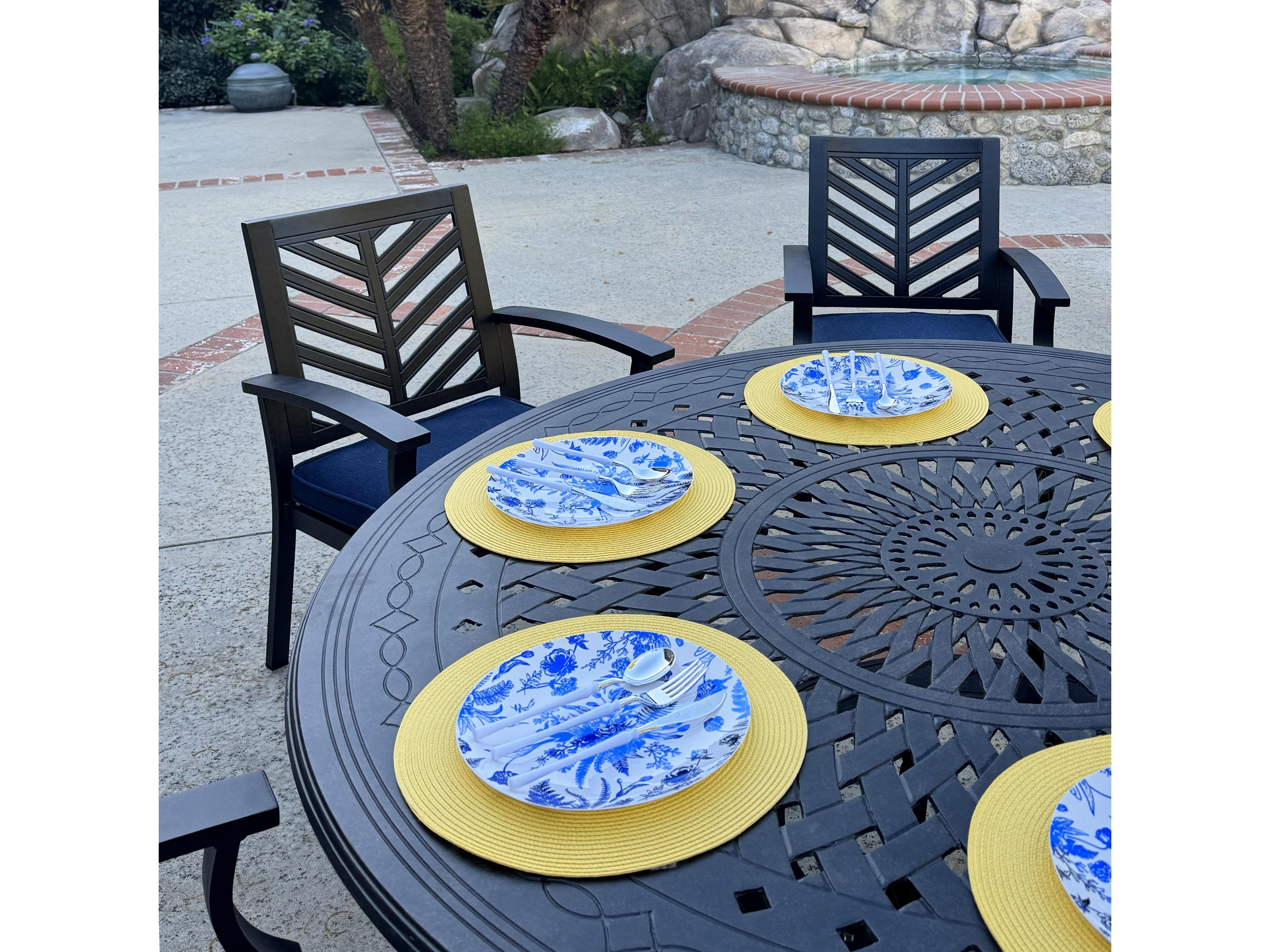 Darlee Outdoor Living Palm Springs Antique Bronze Cast Aluminum Dining Set