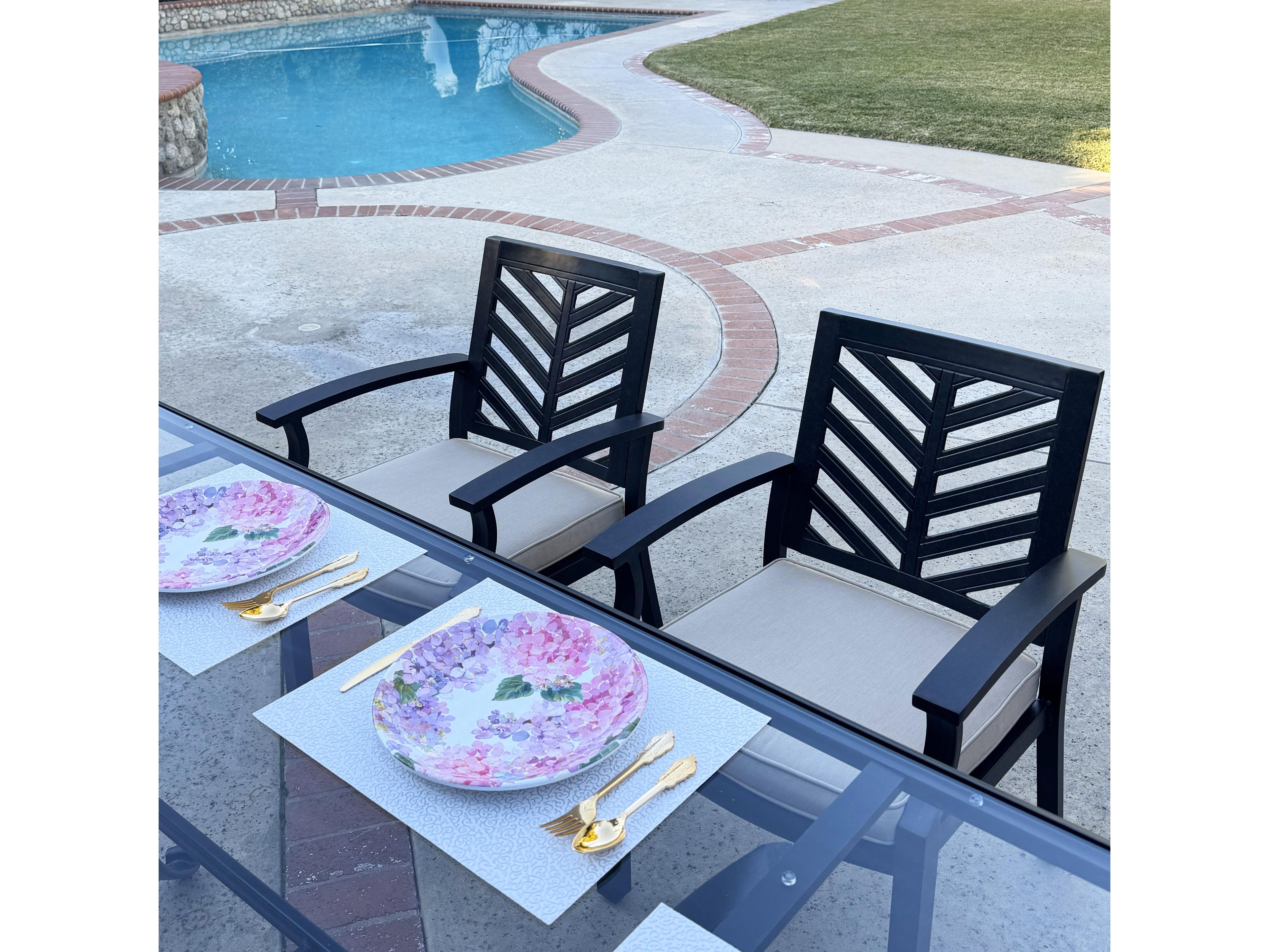 Darlee Outdoor Living Palm Springs Antique Bronze Aluminum Dining Set
