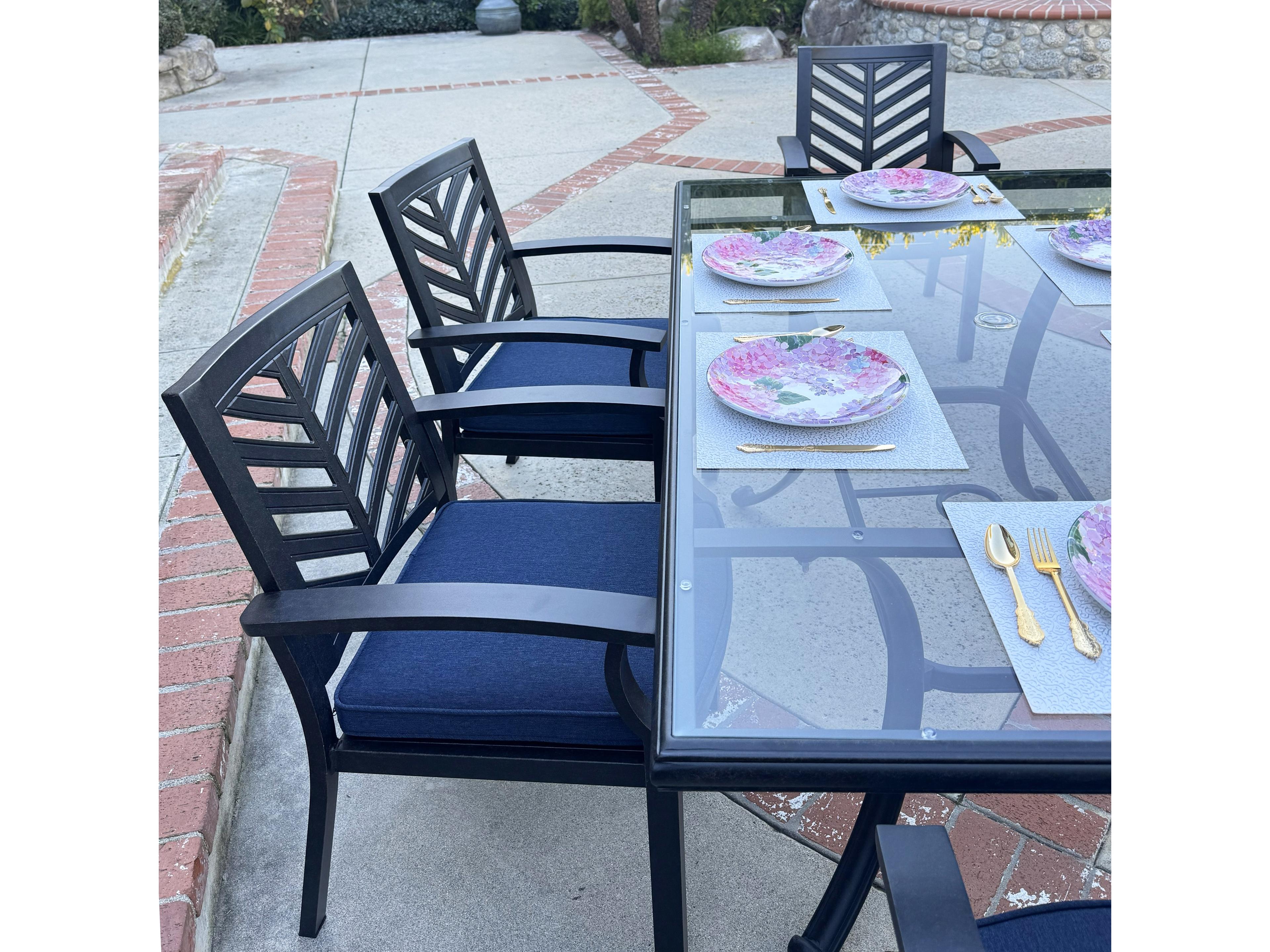 Darlee Outdoor Living Palm Springs Antique Bronze Aluminum Dining Set